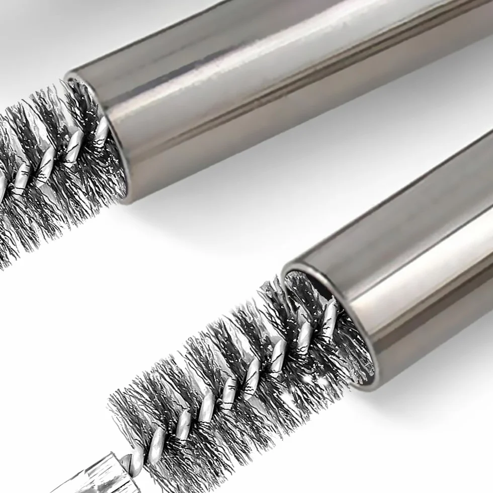 ASNOMY Set di 5 Spazzole in Acciaio Inox da 2,2 cm Con Foro, Setole per Pulizia di Trapani Elettrici, Spazzole Abrasive Con Gambo Esagonale da 1/4"