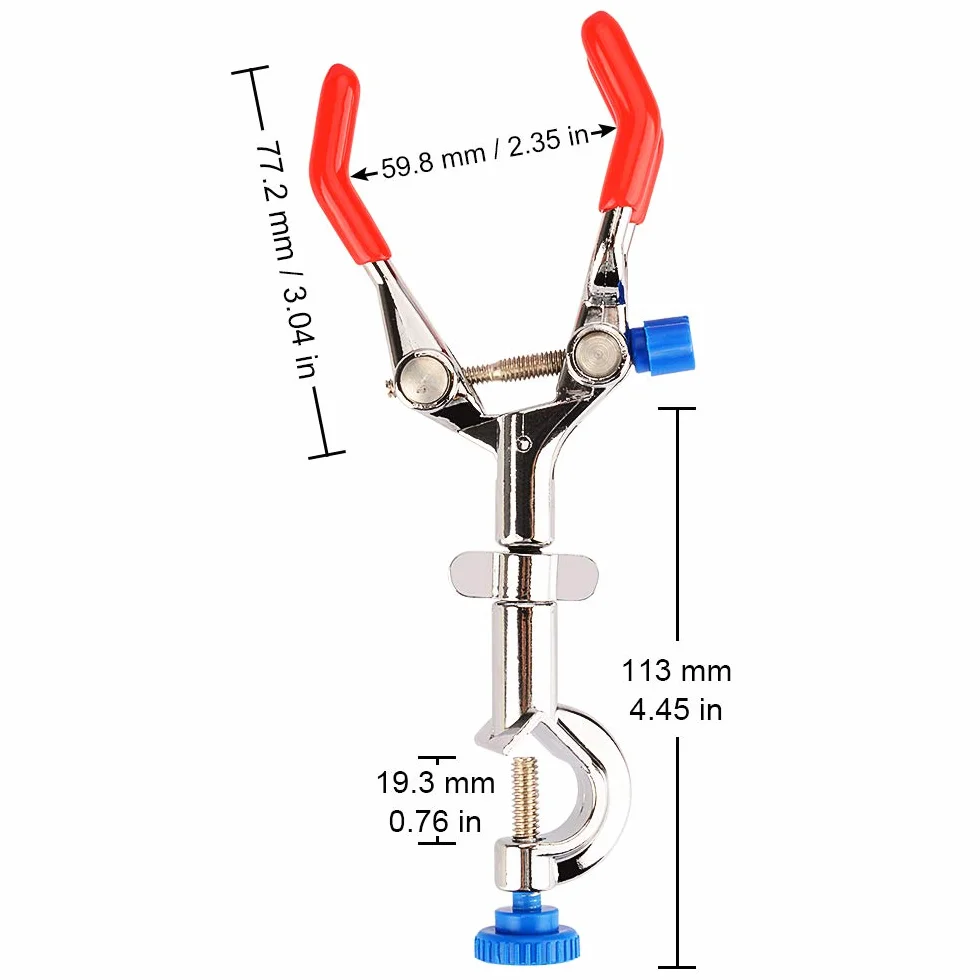 Labasics 3-Rebbi Morsetto Girevole 360 Gradi con Rivestimento in Gomma per Laboratorio