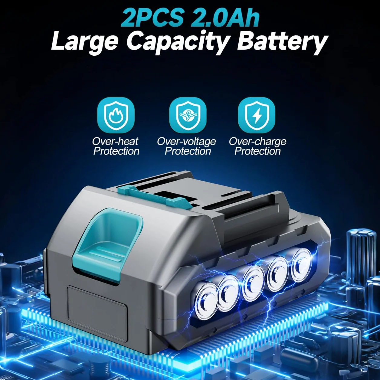 Vibratore per Piastrelle Compatibile con Maa-kita 18V 21V Batteria, 225mm Ventosa Vibrante per Piastrelle 400 KG di Forza di Aspirazione in 9 Marce, per Piastrelle Vetro, 2 * 2.0Ah Batteria