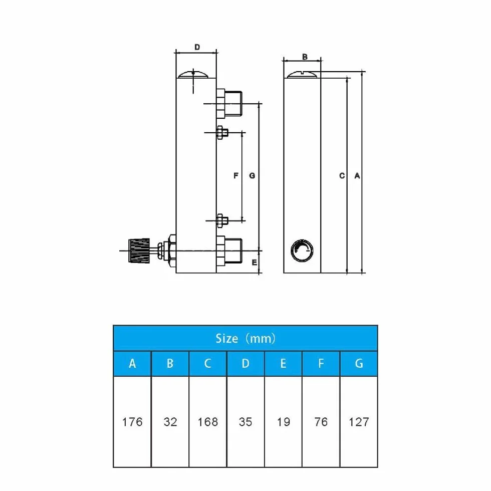 Flussometro a pannello LZM-15T, misuratore di portata per liquidi, vetro acrilico, G1/4'' G1/2'' 0,3-3 GPM 1-11 LPM