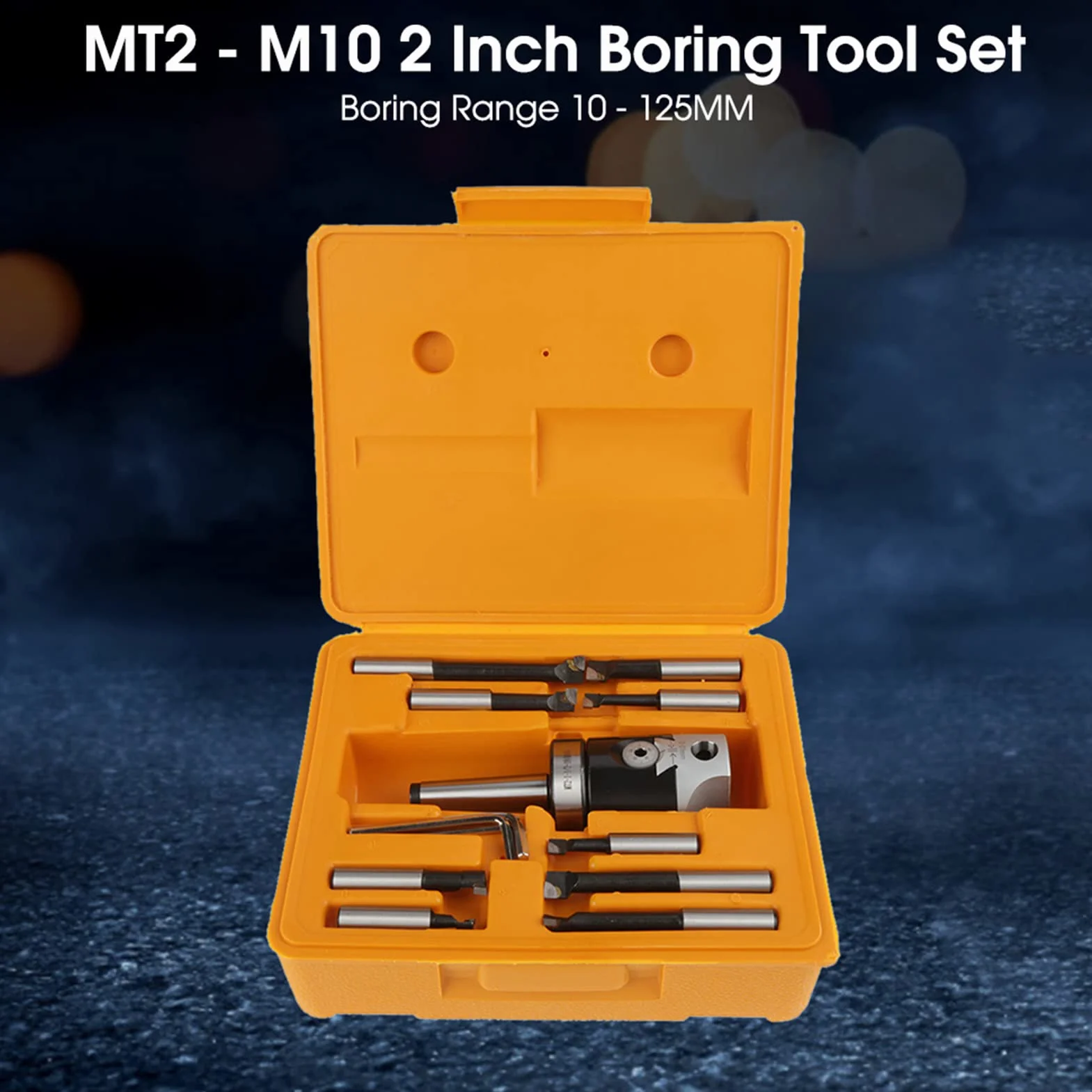 Generic Set di Teste per Alesatura MT2 M10 F1-12 con 9 Barre di Alesatura da 12 Mm, Kit di Strumenti Durevoli per Fresatrice, Adatto per Alesatrice a Coordinate