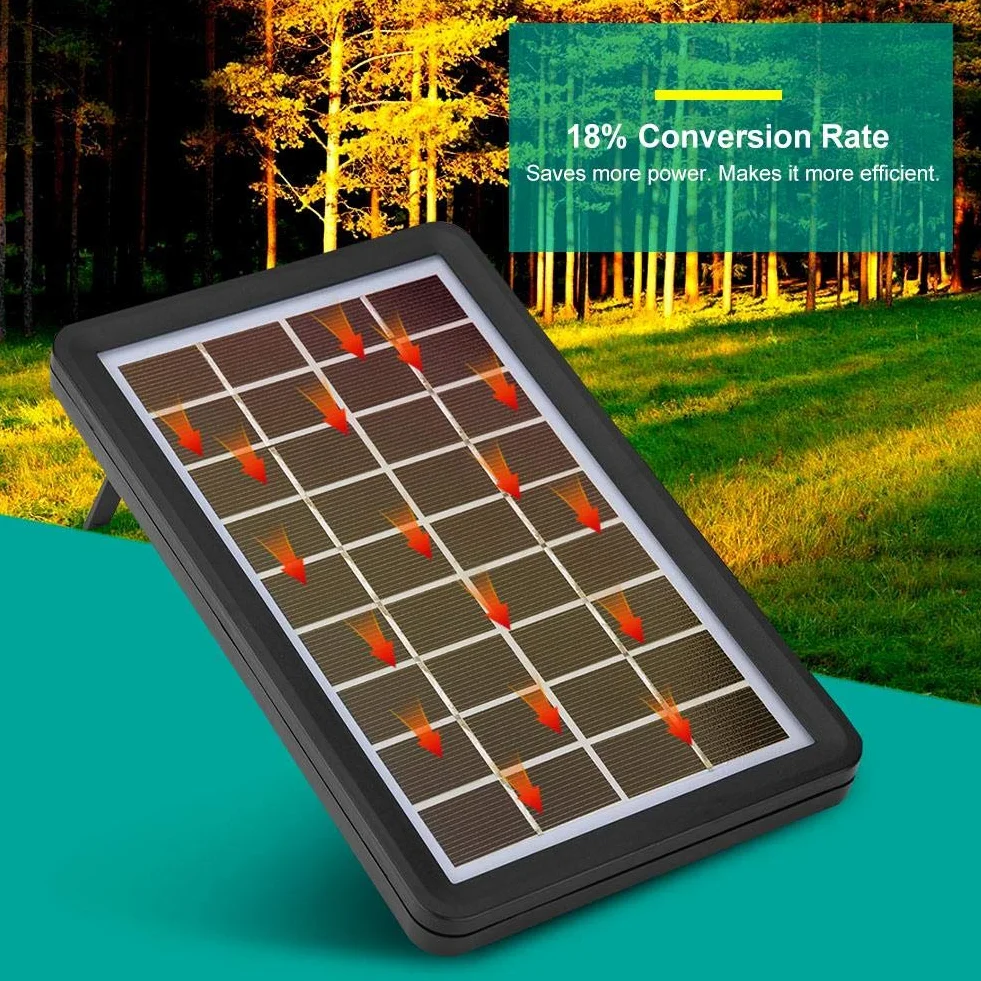 Tonysa Pannello Solare 9V 3W Pannello Solare Impermeabile 93% Trasmissione della Luce Cella Solare in Poli silicio, Banca Portatile di energia Solare per Viaggi, Escursioni, Campeggio