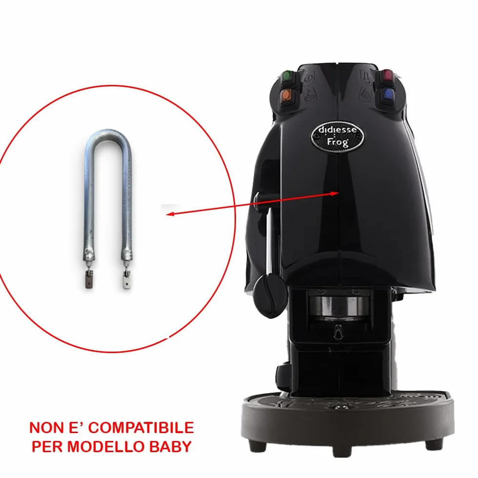 Resistenza 650 Watt 125 mm Curva U per Macchine da Caffè Compatibile con Didiesse Frog