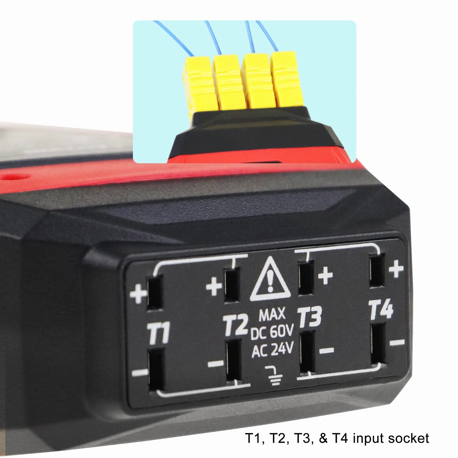Termometro a Termocoppia Digitale Data Logger 4 Canali tipo K/J/T -200~1372°C Misuratore di Temperatura con Allarme