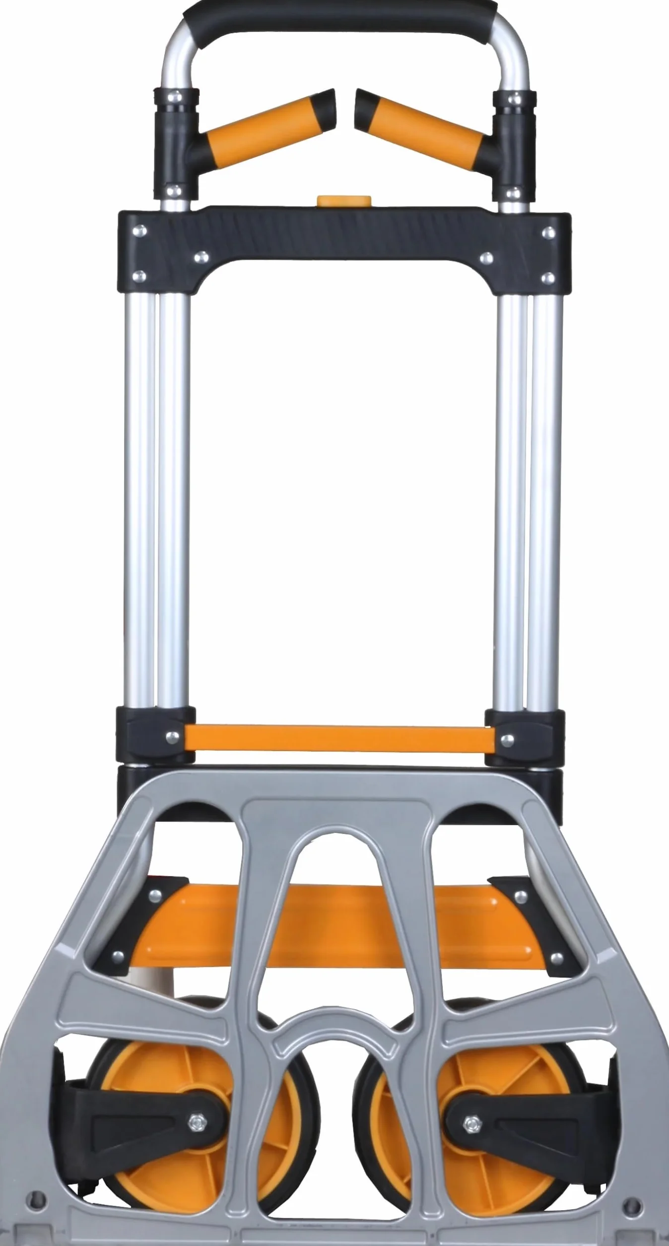 Svelt Carrello Pieghevole Ultracompatto con Struttura in Acciaio e Alluminio, Portata 120 kg, Pedana Ribaltabile 48x35 cm, Ruote Antiforatura e Manico Telescopico