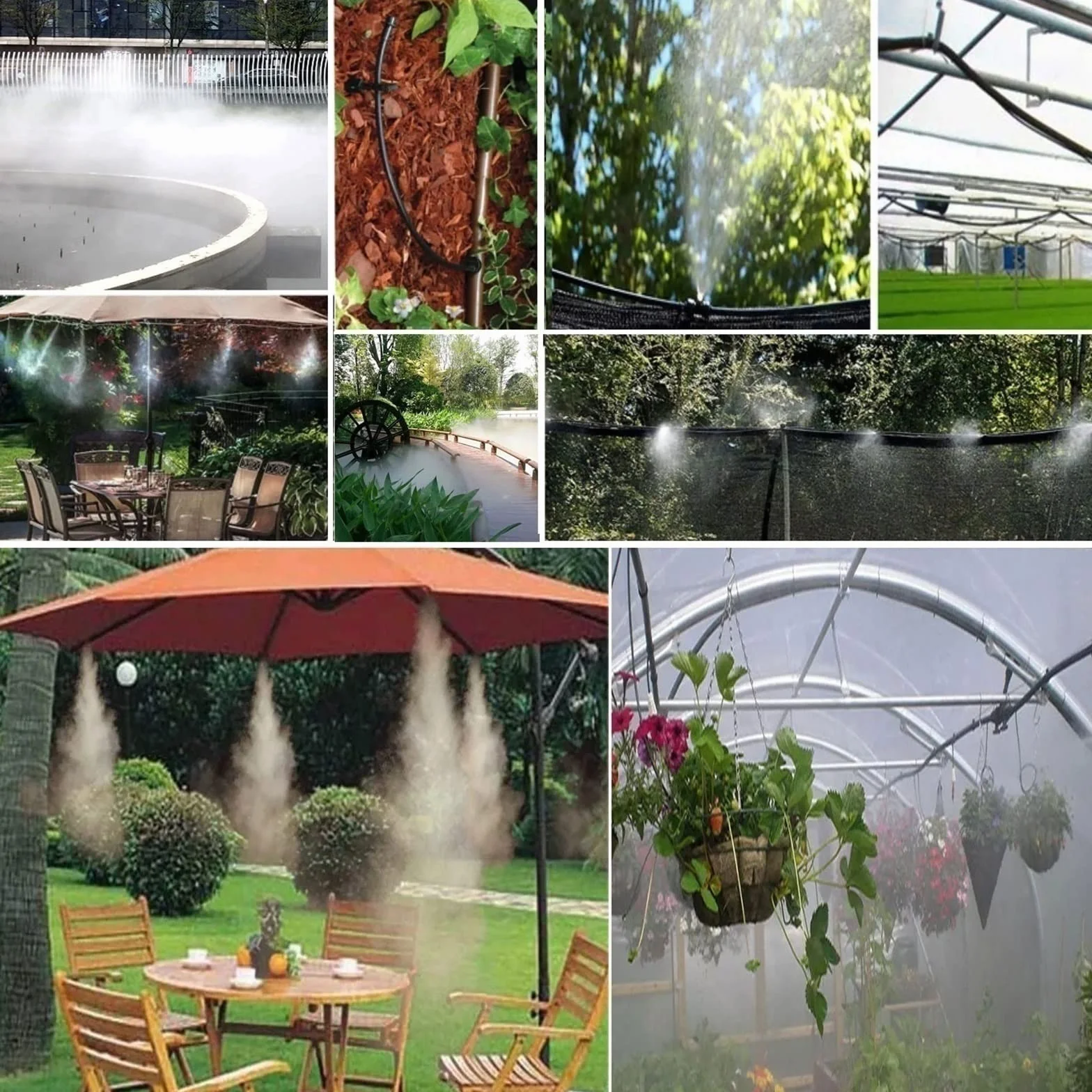 50 ugelli nebulizzatori a bassa pressione per sistema di raffreddamento, ugelli nebulizzatori in ottone, connettore rapido, ugello nebulizzatore per acqua per patio, giardino, kit di irrigazione, co