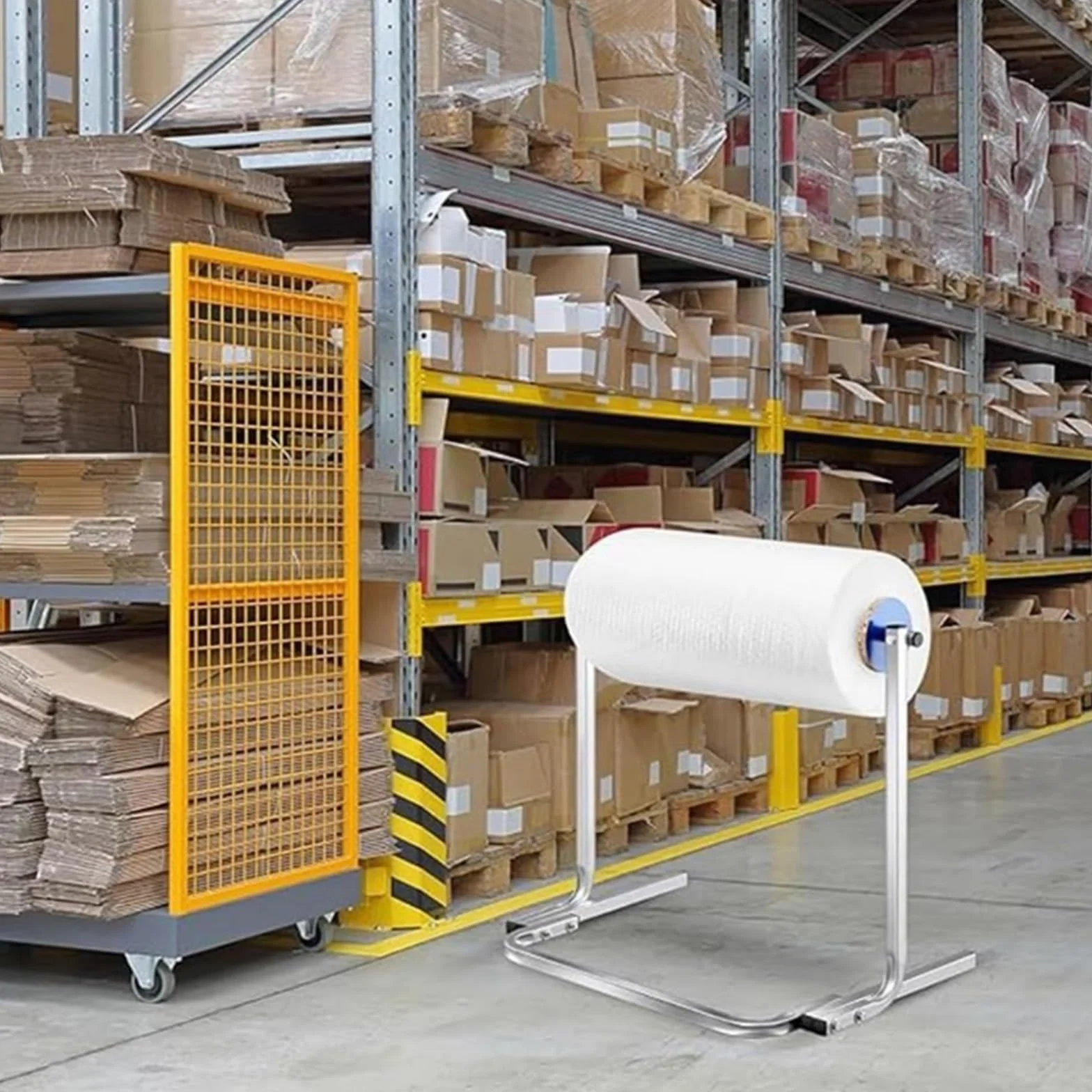 distributore di rotoli di pluriball, Dispenser for pluriball, argento, larghezza 30-150 cm, portarotolo pieghevole verticale | Width 30cm