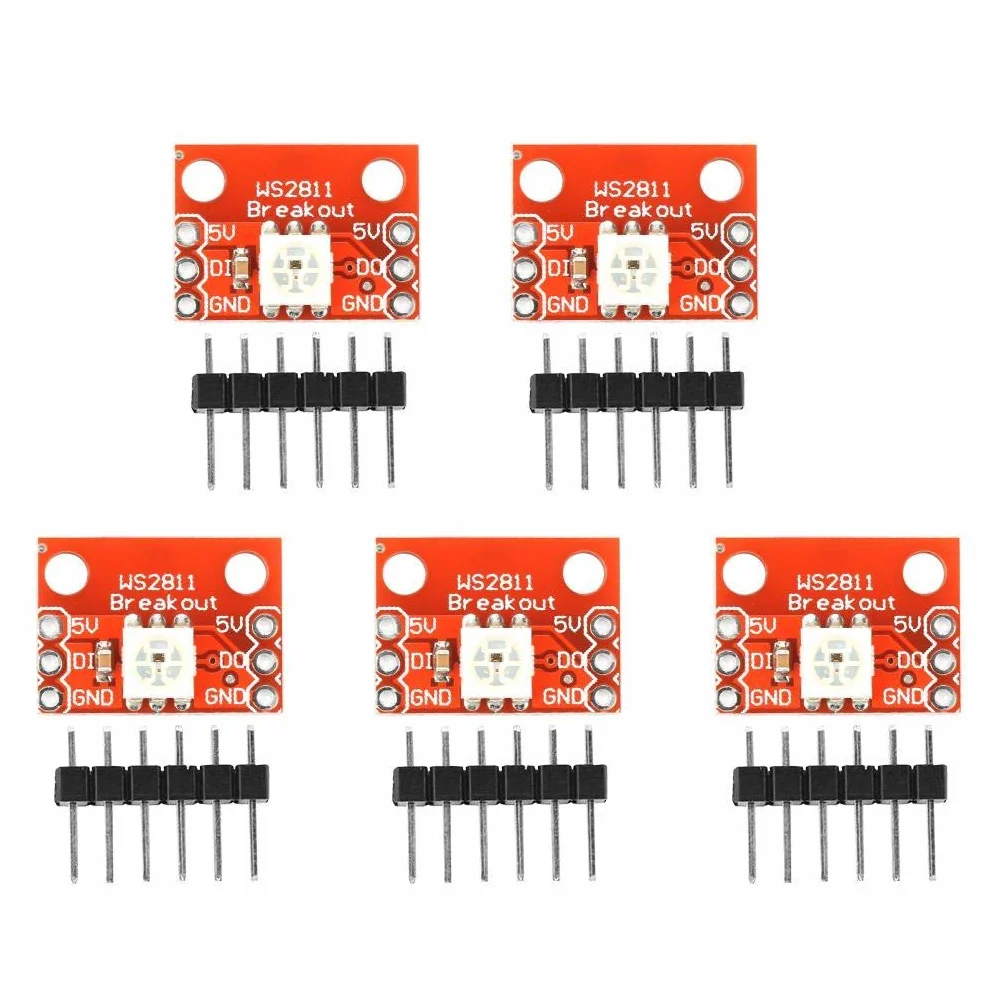 5 Pezzi Modulo LED Breakout WS2812 RGB 5050 RGB con Chip WS2812S Utilizzato per Progetti Elettronici