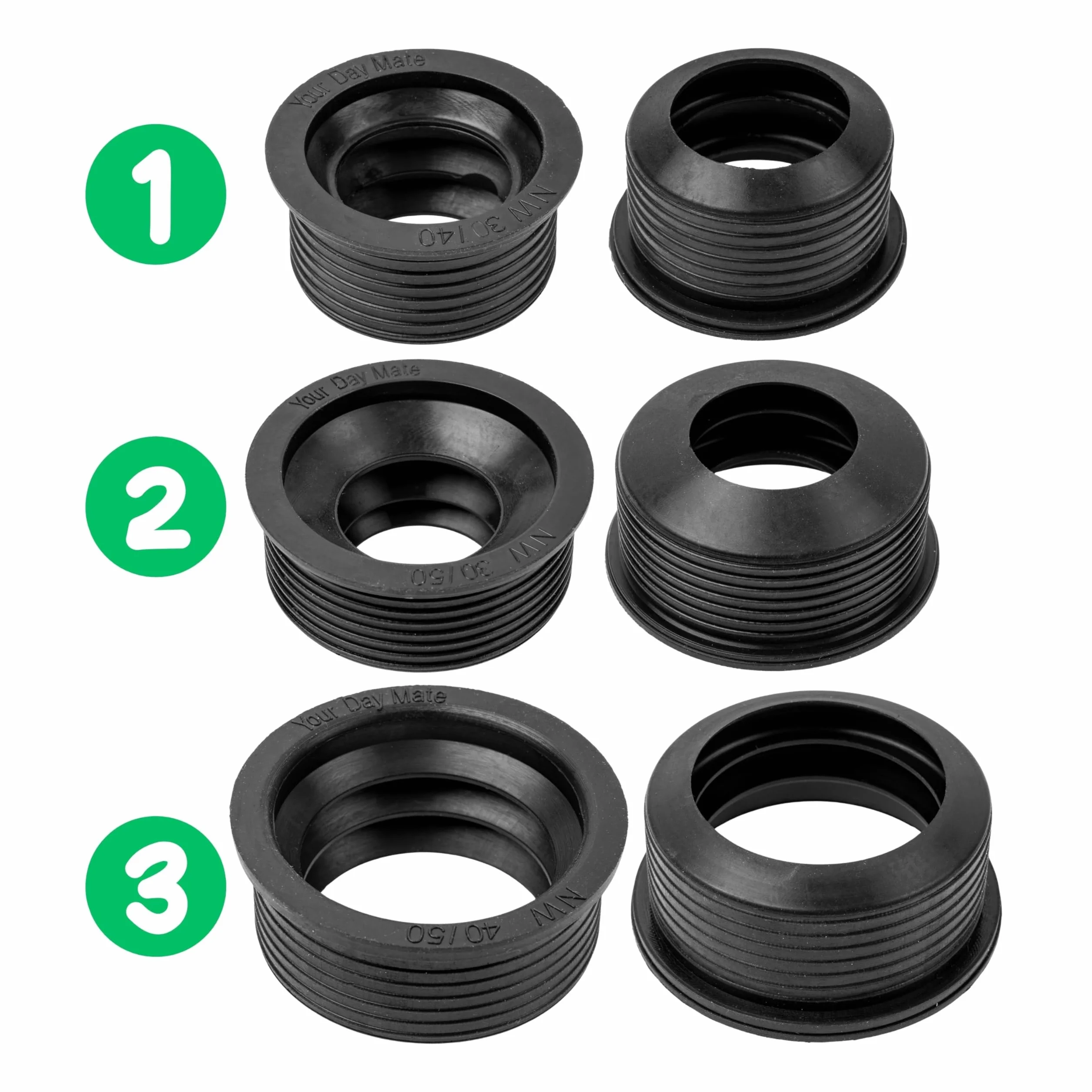 Manicotto Sifone in Gomma DN 30/40 40 mm 1 1/4" Ø 28-32 mm Guarnizione Lavello Ø 45 mm