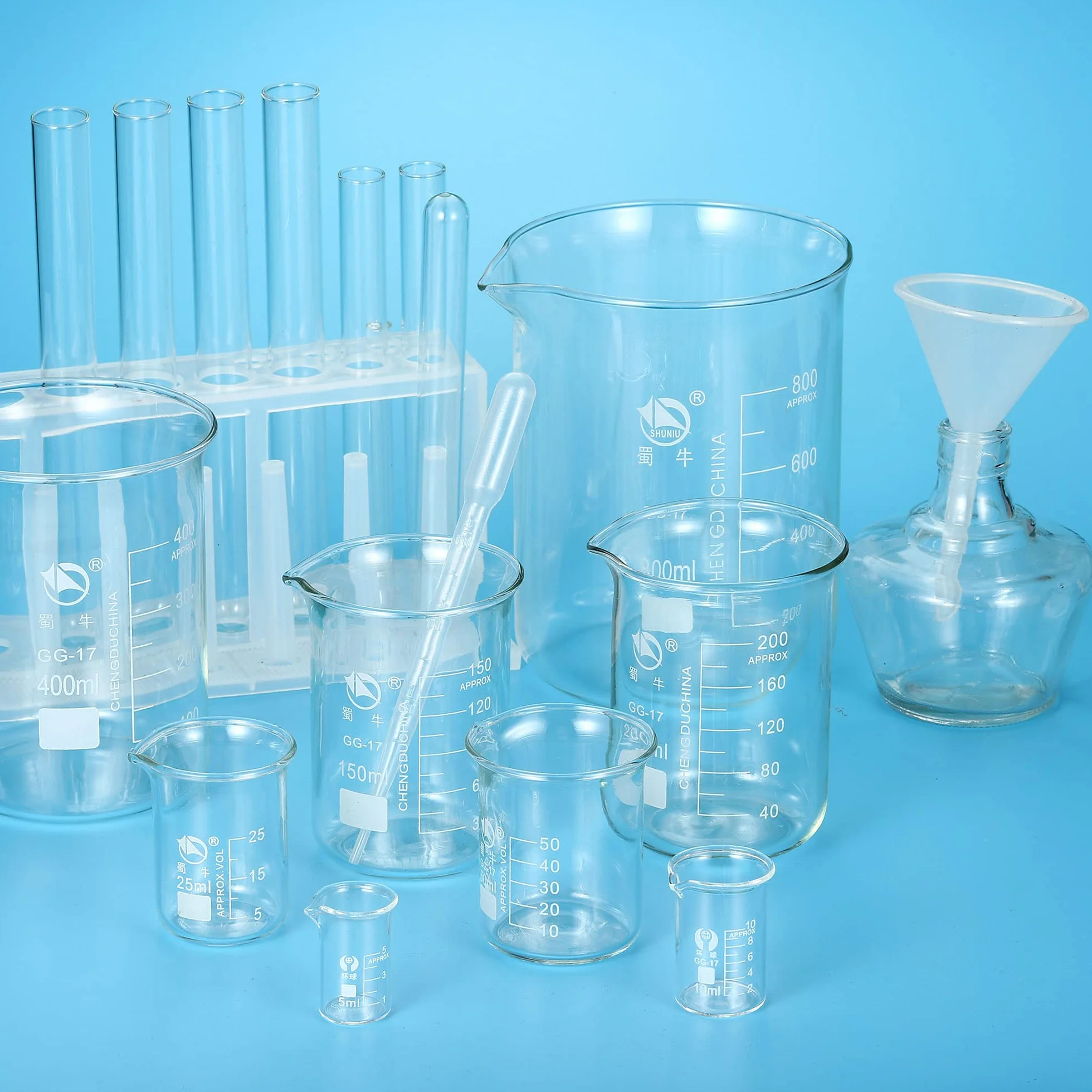 PATIKIL 3pz 100ml Bassa Forma Vetro Bicchiere, 3.3 Borosilicato Vetro Graduato Stampato Scale Misurazione Tazze con Beccuccio per Cucina Laboratorio Liquidi