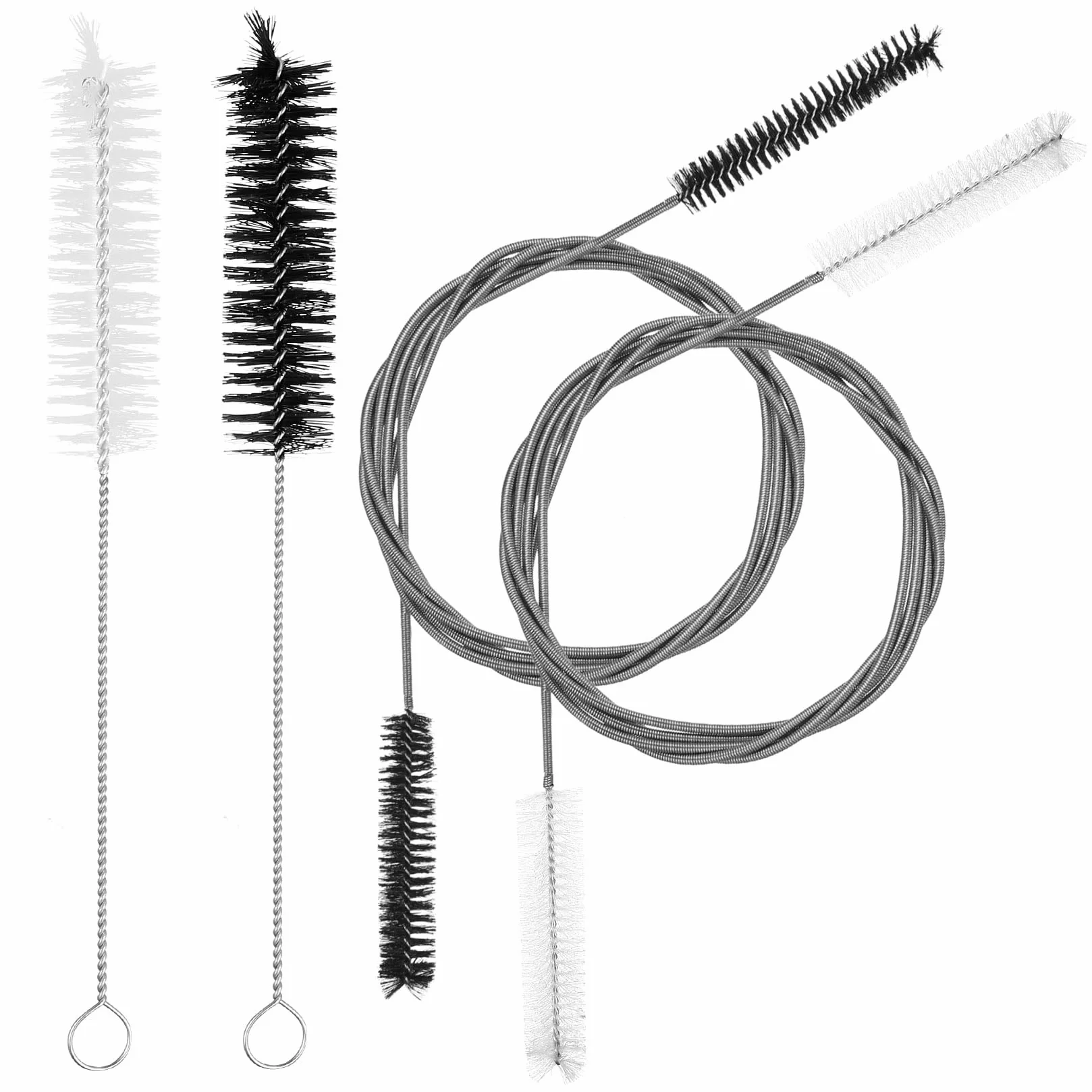 4 Pz Stura Tubi di Scarico Lavandino Bagno Cucina, Spazzola per Pulire Doccia, 200cm Spazzola Pulizia a Doppia Testa per Pulizia del Tubo Lavandino Doccia Bagno Cucina (2 Corti, 2 Lunghi)