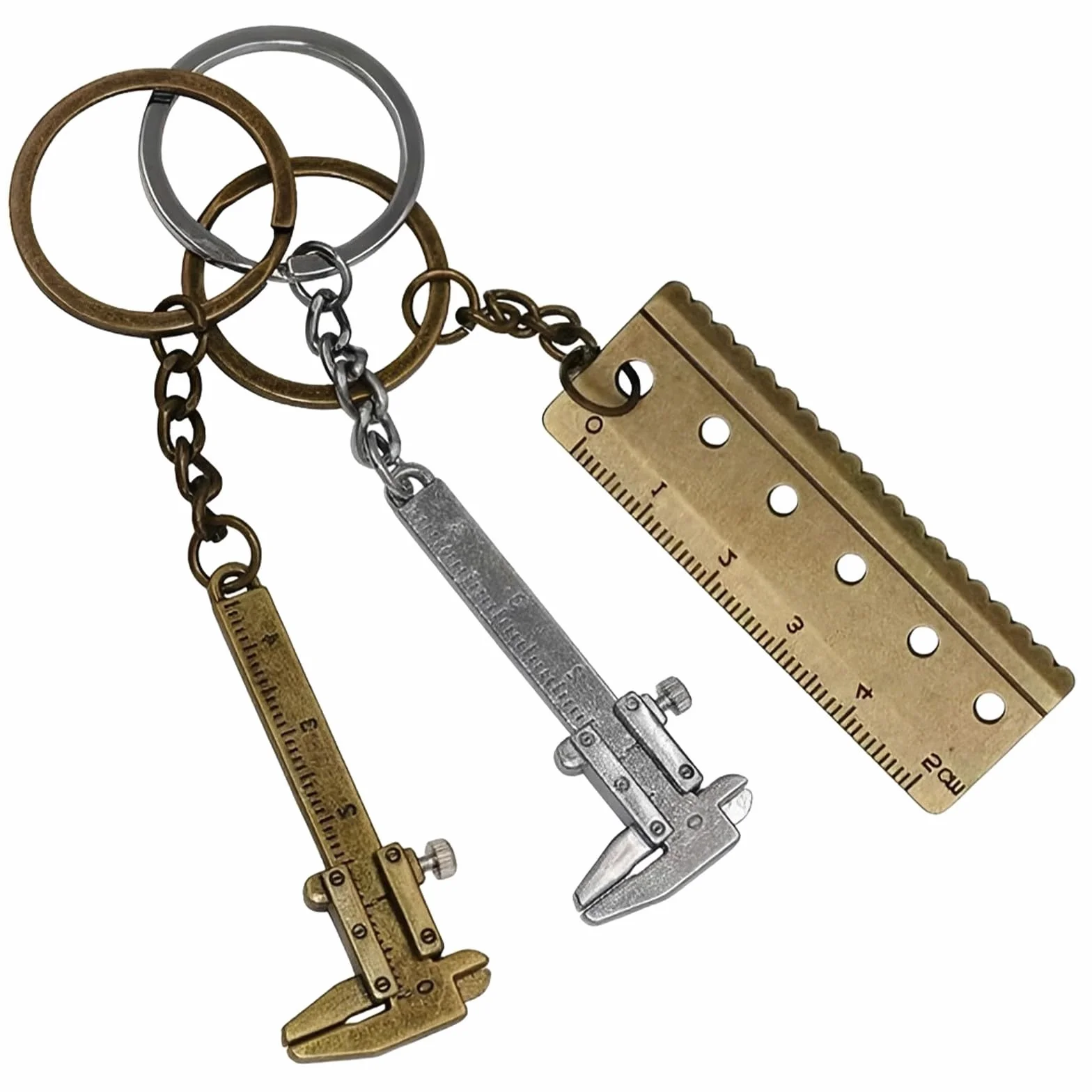 3 Pcs Portachiavi Calibro a Corsoio, Mini Calibro a Corsoio, Strumenti Portachiavi, Portachiavi Mini Calibro, Mini Calibro a Corsoio Portachiavi, Portachiavi Strumenti di Misurazione