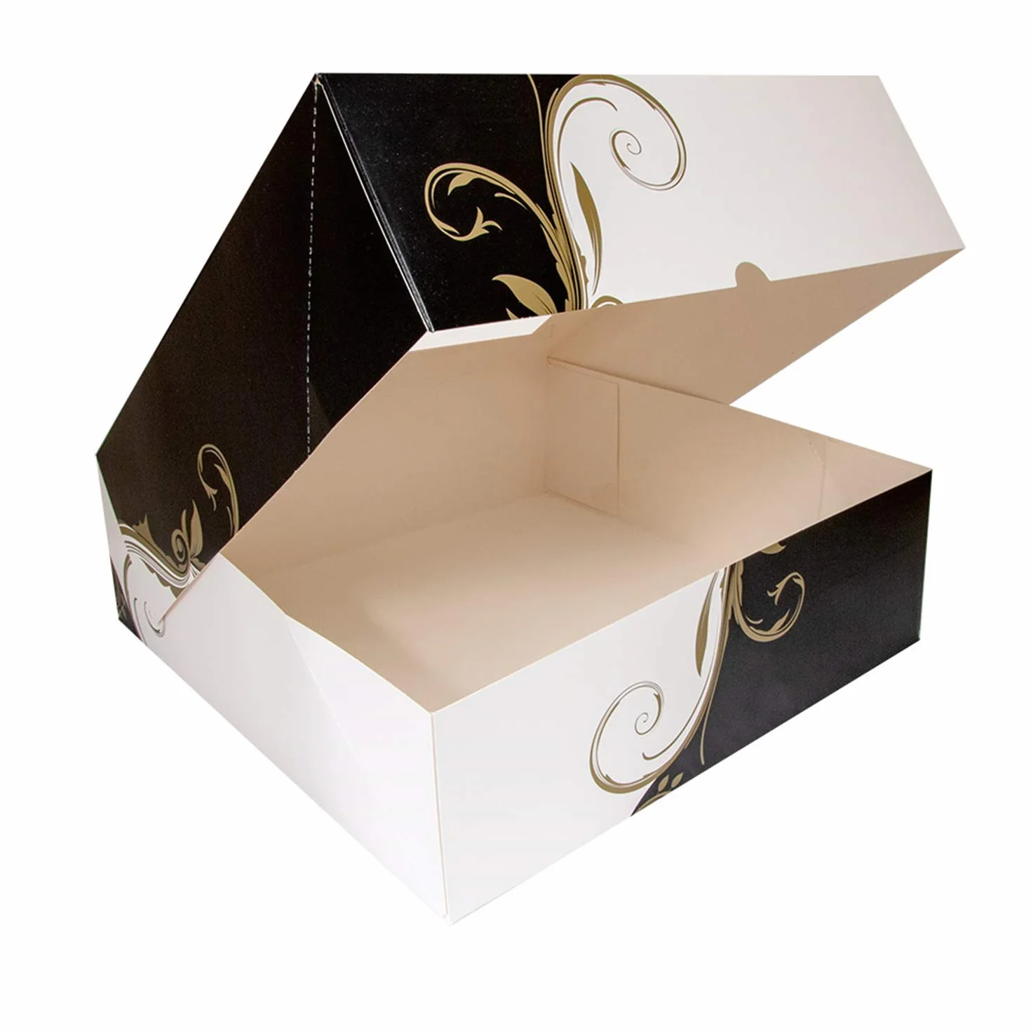 García di Pou Scatole pasticceria con finestra 275 g/m2 32 x 32 x 10 cm set da 50 Bianco
