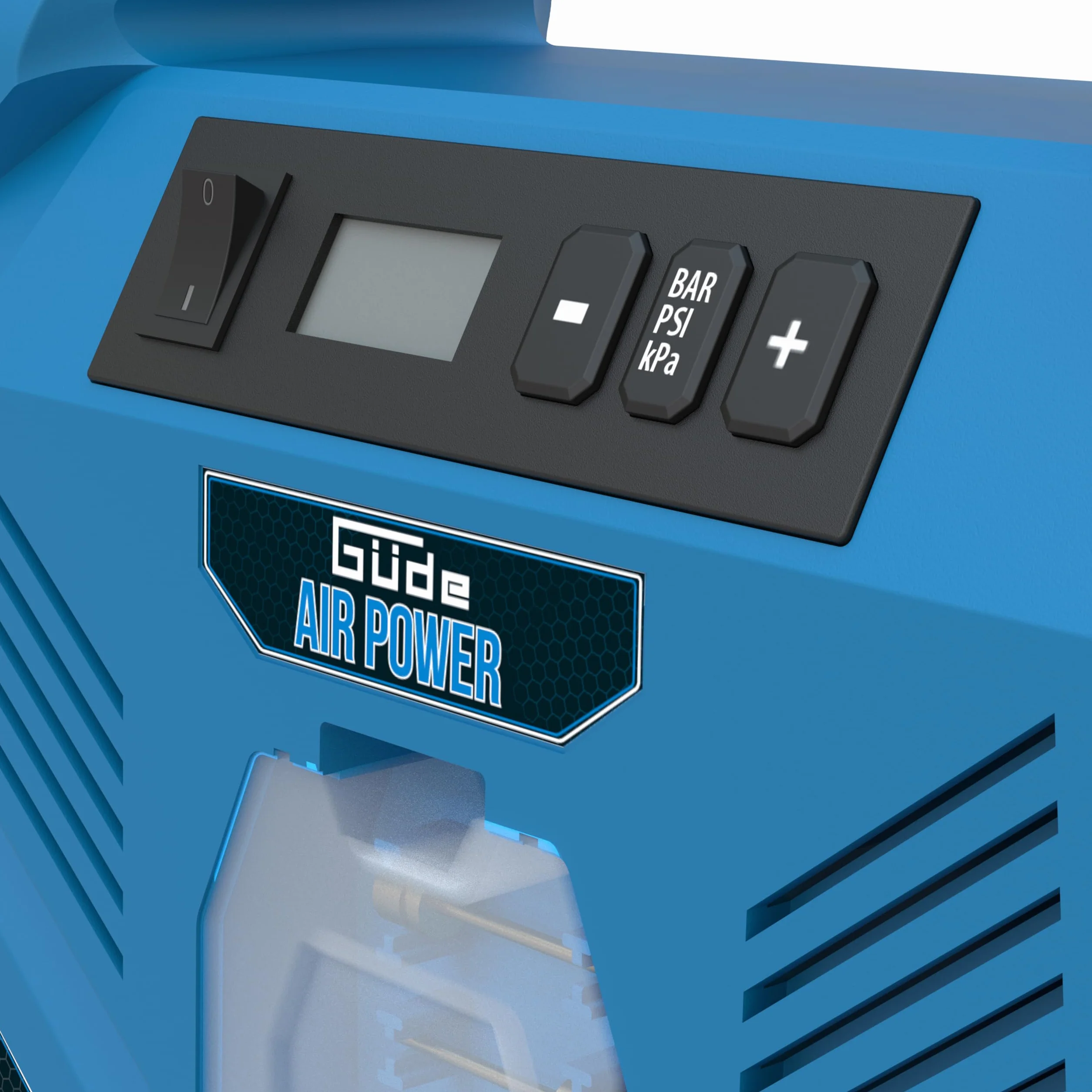 Güde Compressore Airpower Dual Drive 12/230 V/5 pezzi (150 W, max. 8 bar, 20 l/min eff. Contenuto della confezione: senza olio e manutenzione, connettore da 12 Volt e 230 Volt, display LCD, tubo