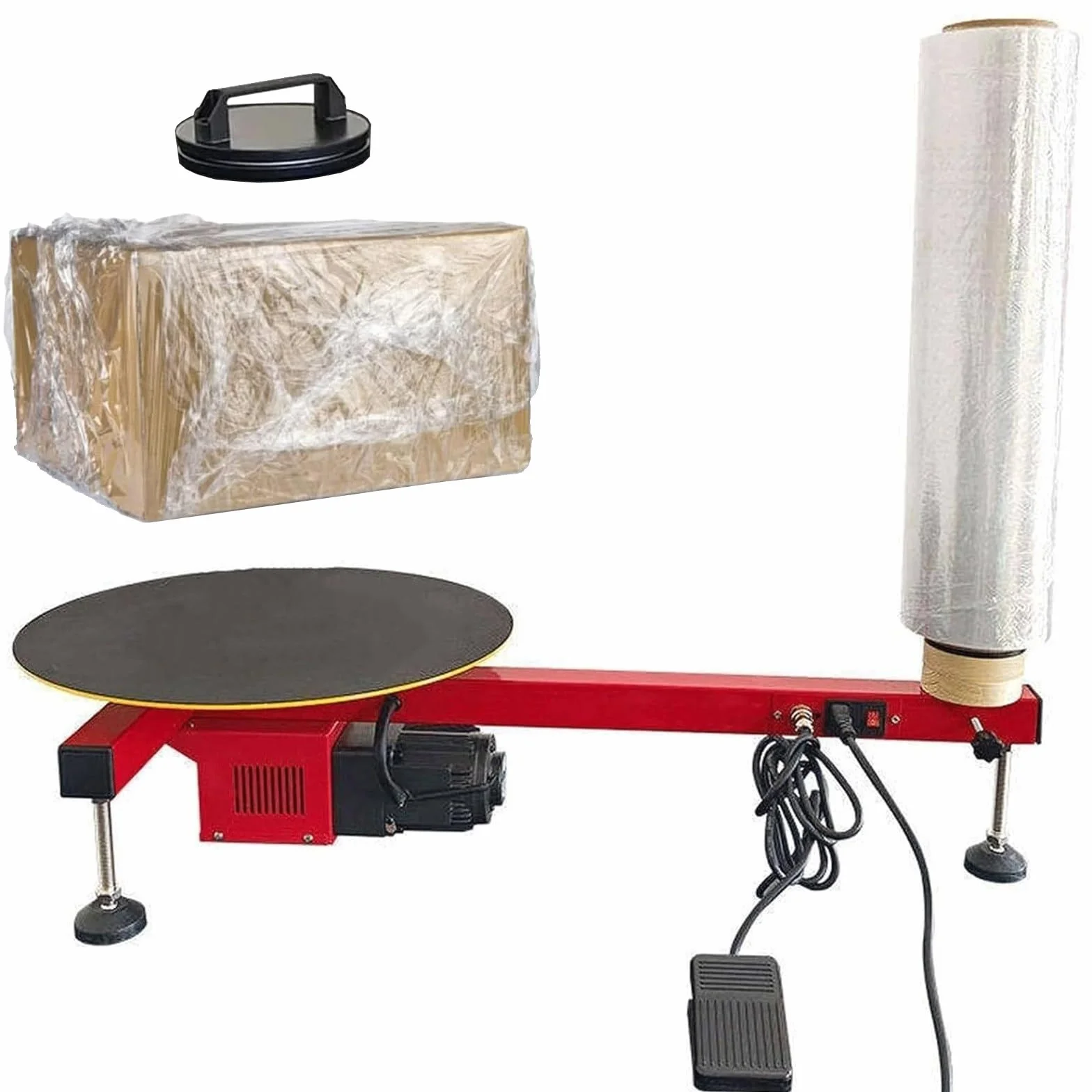 Macchina Avvolgitrice con Dispenser di Film Estensibile, Macchina Confezionatrice Elettrica per Cartoni, Avvolgitrice per Film Estensibile per Impieghi Gravosi da 20 a 70 cm,No Film
