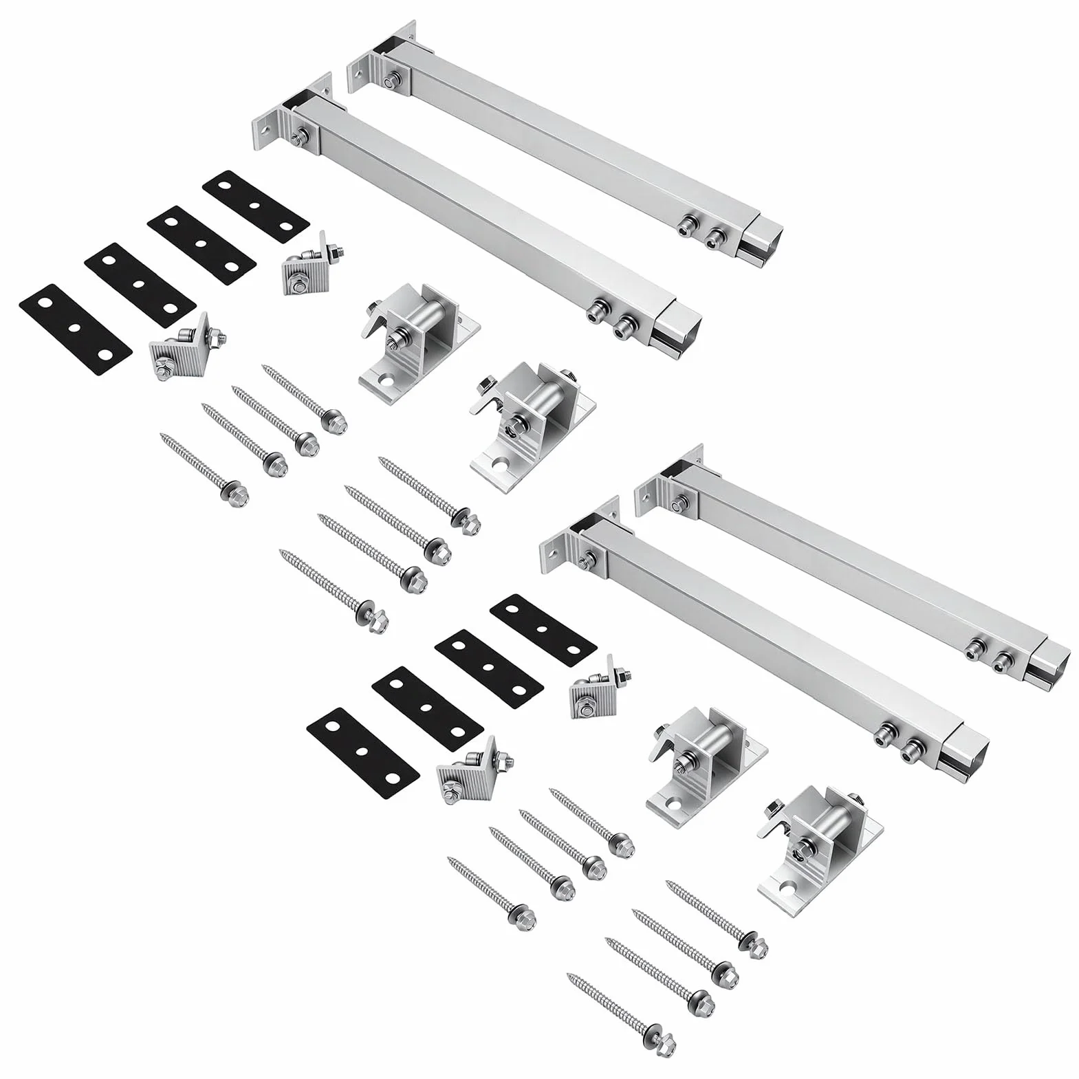 Generic Staffa di Montaggio per Pannello Solare Supporto Regolabile in Lega di Alluminio Durevole per Tetto del Balcone 2 Set di Inclinazione da 15 a 30 Gradi