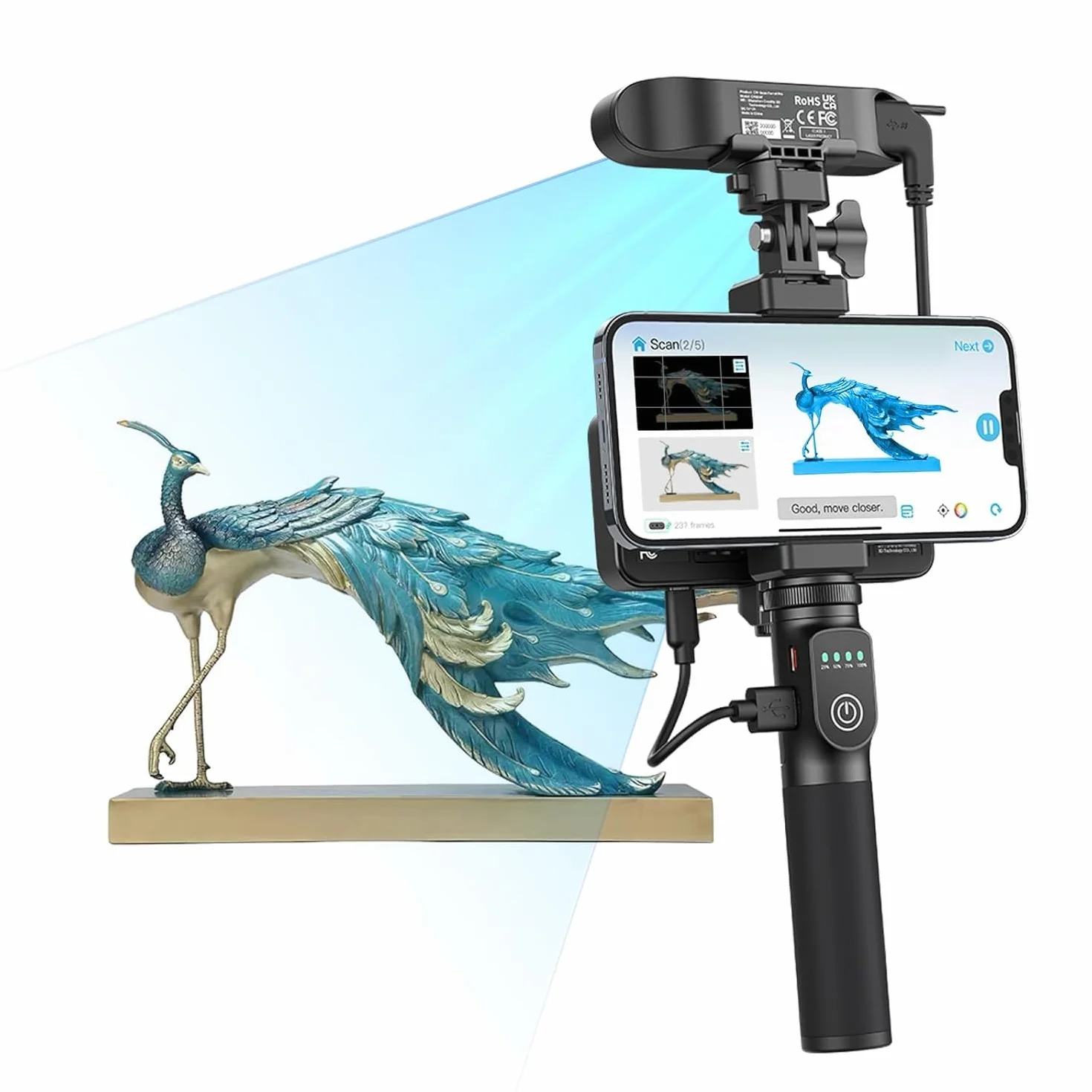 Creality 3D Scanner Ferret Pro, scanner 3D ufficiale CR Scan Ferret Pro, scansione wireless, tracciamento anti-vibrazione, scansione a colori veloce, precisione di 0,1 mm