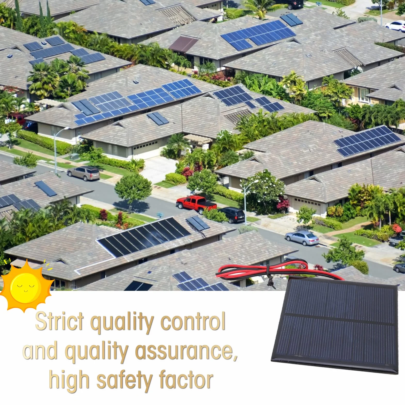 5Pcs Mini Pannello Solare, 5,5V 2W, 136 x 110MM, Silicio Monocristallino, Alta Efficienza