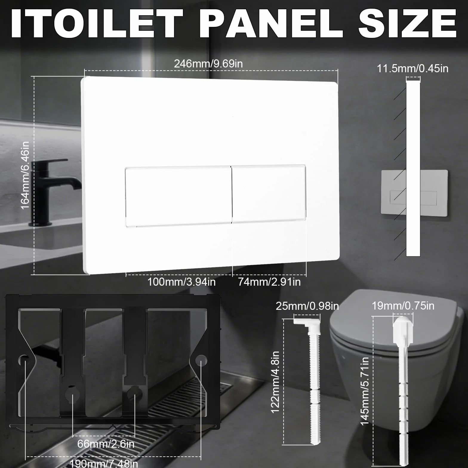 Geberit Sigma 01 20 30 50 UP 300 320 Pannello di scarico WC Kit ricambio cisterna doppio scarico