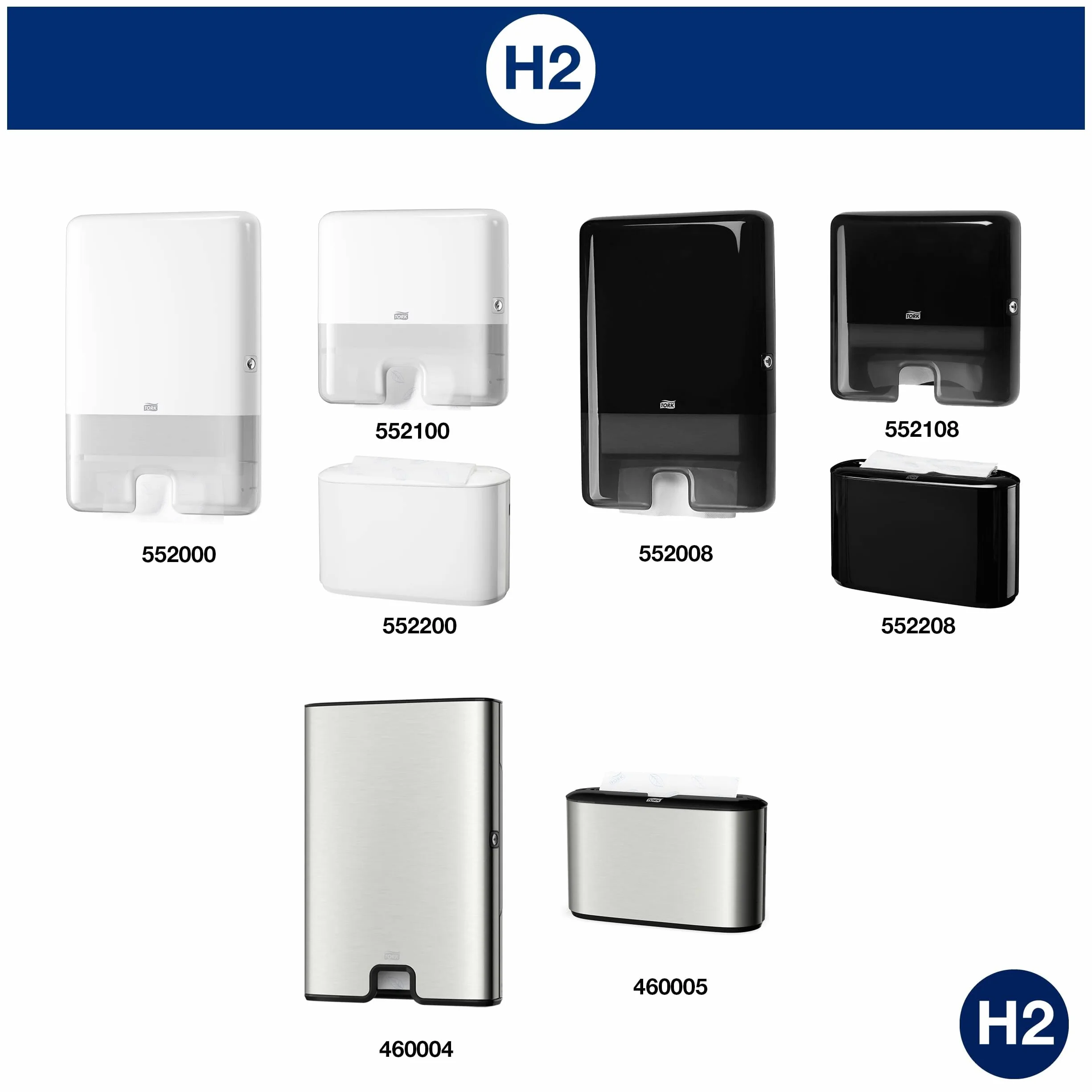 Tork Xpress Dispenser da banco per Asciugamani intercalati, sistema H2, 21,8x32,3x11,6 cm, Image Design, inox