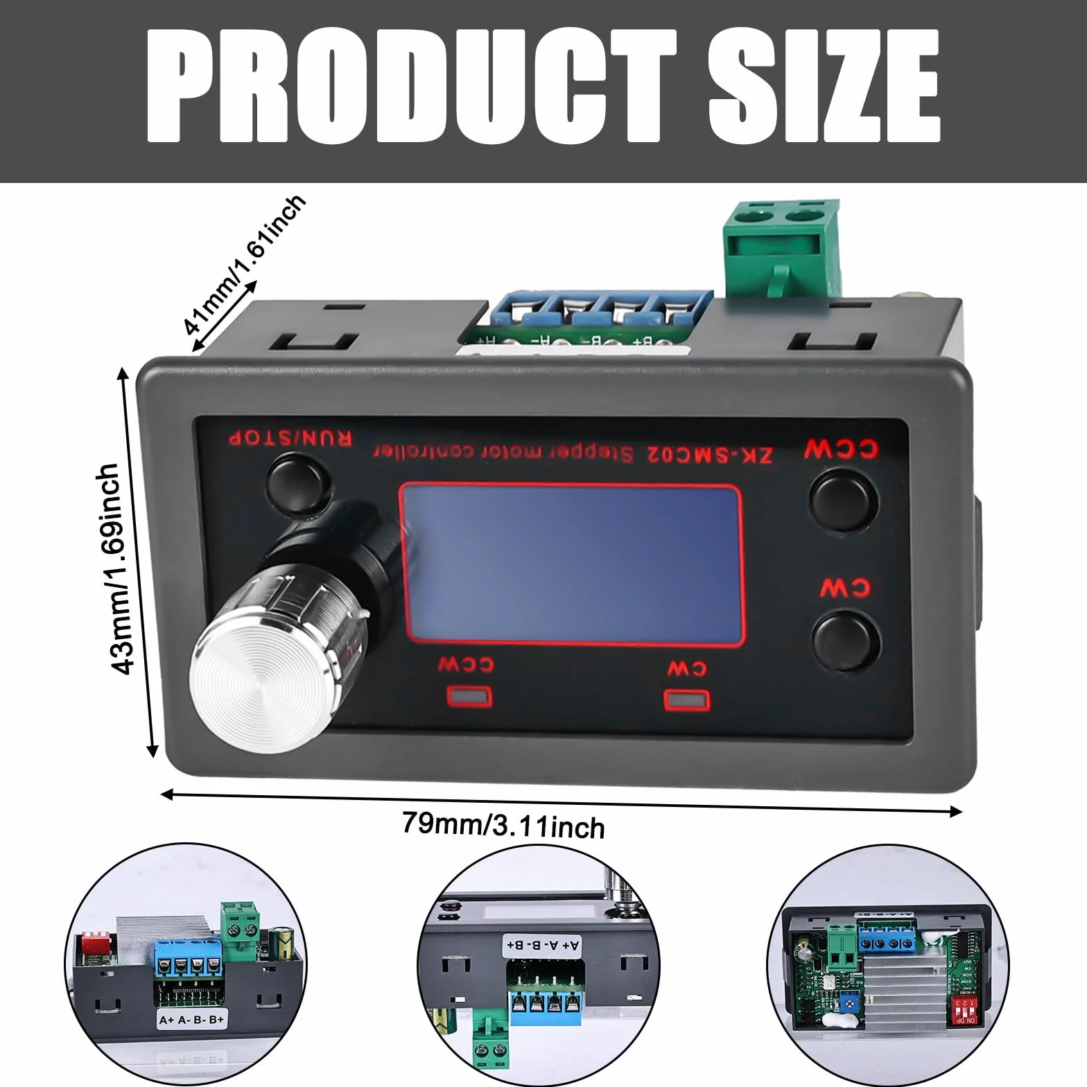 Molbory Controller motore passo-passo NEMA 17 23 - 4 A Scheda di controllo integrata con angolo e velocità di impulso PLC