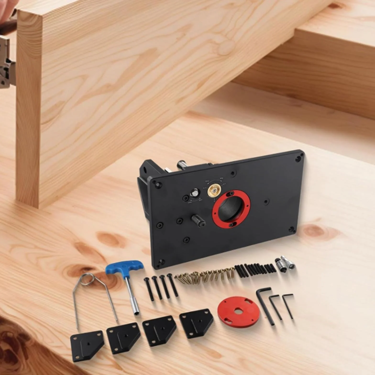 Piastra Inserto Banco Fresa Set, Piastra Di Inserimento Del Tavolo Del Router, Ascensore Router, Tavolo di Sollevamento, Router Lift Trimming Machine Invertito Tavolo, per La Lavorazione del Legno