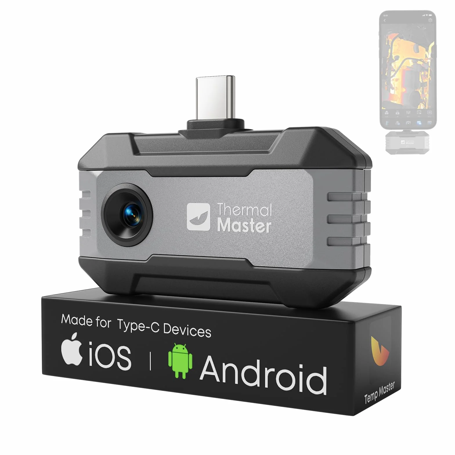 P1 Termocamera per Smartphone USB-C (Android & iOS), 320×240 X³ Super IR Risoluzione, -20°C a 600°C, 15x Zoom, 25Hz Infrarossi per Ispezione Casa & Elettricità