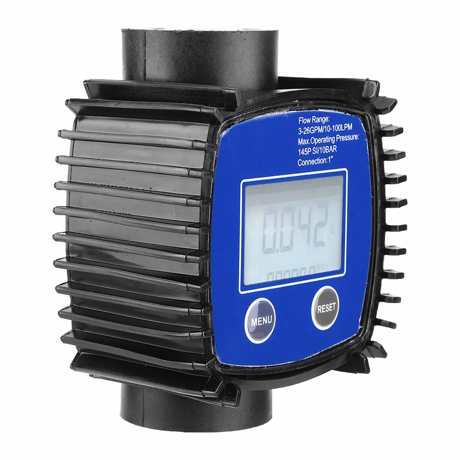 Misuratore di Portata Universale con Schermo LCD, Digitale Ad Alta Precisione 1%, Turbina di Liquido 1in/Out per Acqua, Olio