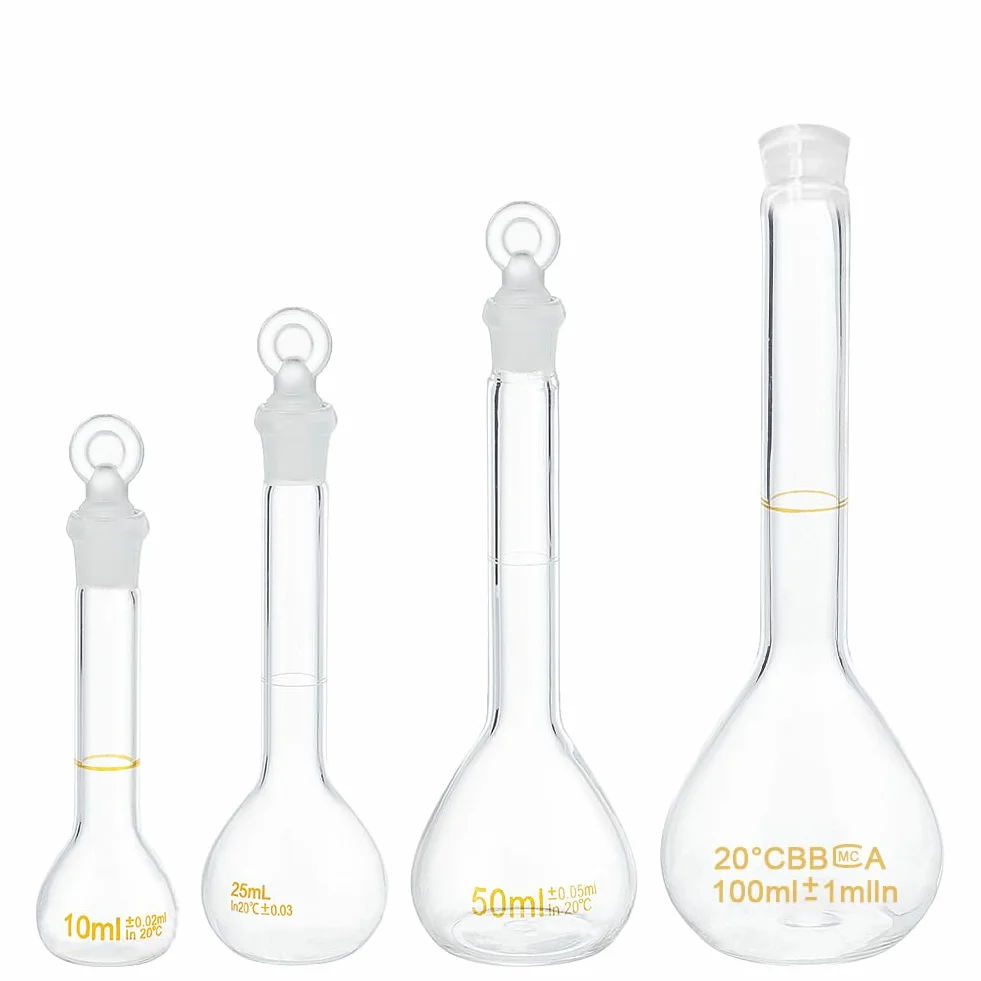 OLYCRAFT Set di boccetta tarata 10 ml 25 ml 50 ml 100 ml con tappo in vetro