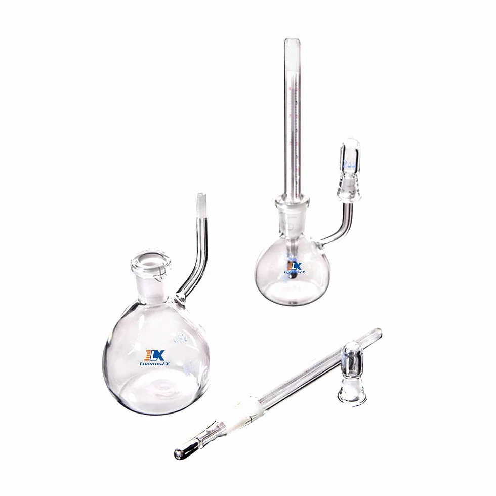Flacone a gravità specifica, fondo piatto da 50 ml con termometro, picnometro in vetro da laboratorio (50ml)