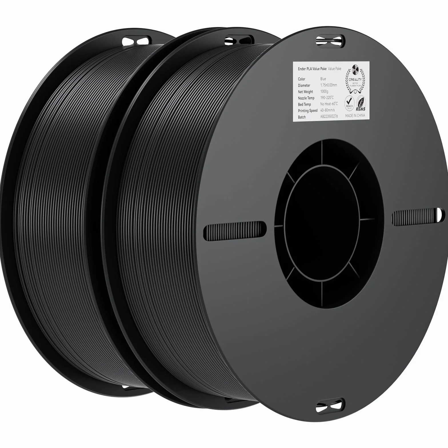 Creality Ender PLA Filamento 1,75 mm 2 kg Dimensionale +/- 0,03 mm per Stampante 3D Nero