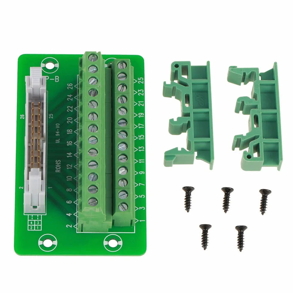 26 Pin Idc Connettore Breakout Idc 26 Pin Breakout Board Idc26P Din Rail 26Pin 5Mm Mount Interface Module Connettore Maschio Breakout Board