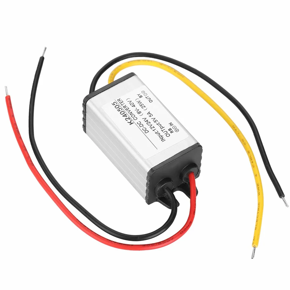 Alimentatore Buck Convertitore 12V 24V a 5V 5A 25W Step Down DC8-40V Ingressi per Robotica Motore Automotive