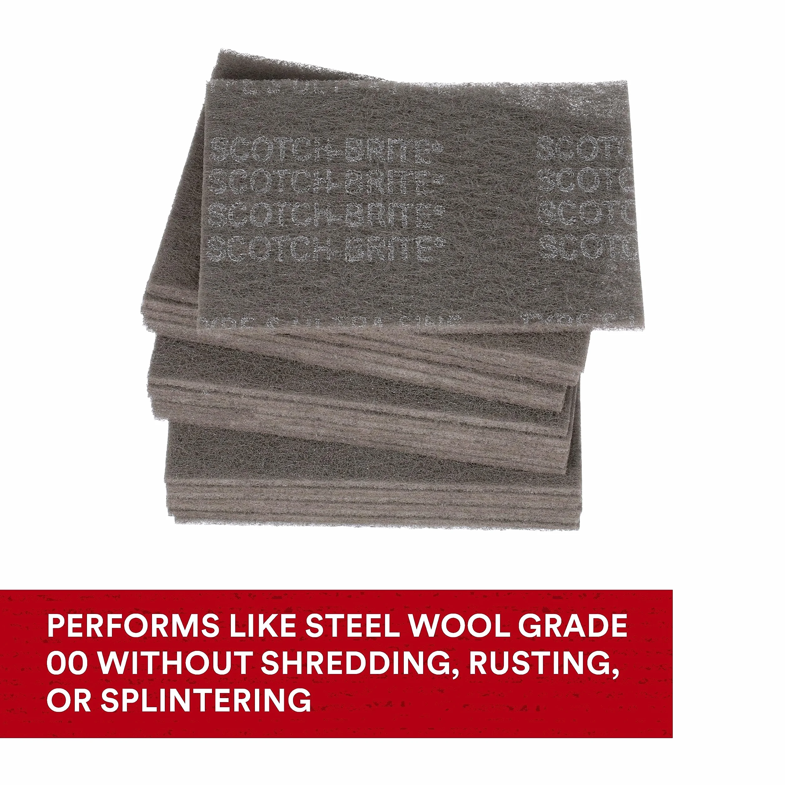 Scotch-Brite 04028 7448 - Cuscinetto a mano ultra fine, 15,2 x 22,9 cm, grana abrasiva al carburo di silicio, diametro 10,2 cm, confezione da 20