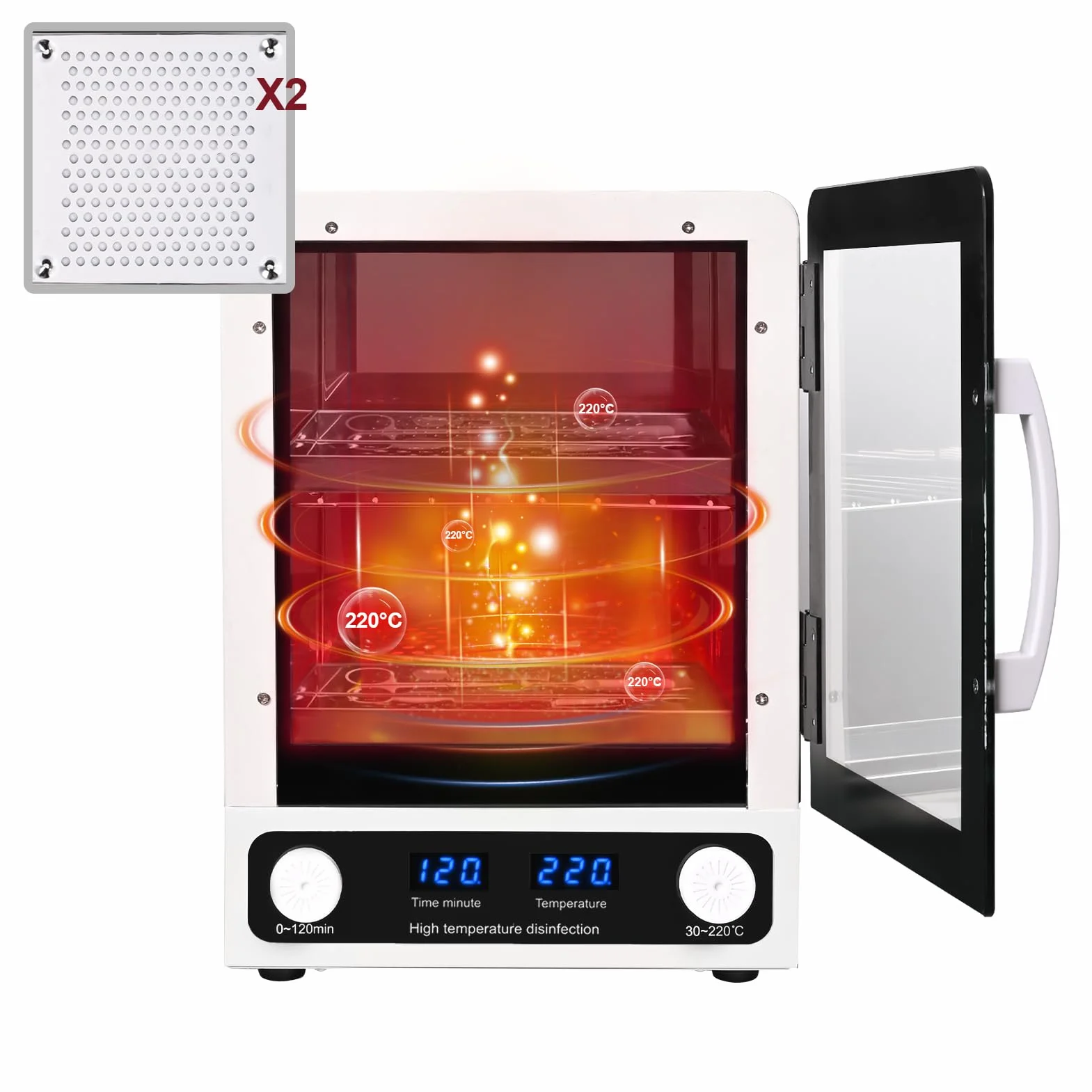 Sterilizzatore ad alta temperatura con timer – Pulitore utensili in metallo & SPA Asciugamani con funzione di sterilizzazione del calore, apparecchiature sterilizzanti per studi dentistici, laboratori