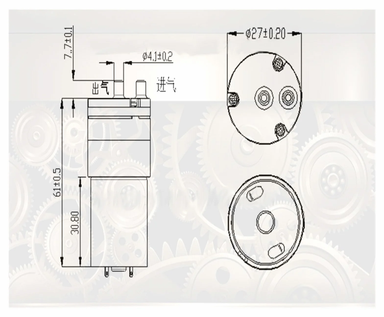 Pompa per vuoto Micro Motore a riduzione DC 370 3.7V AP-370