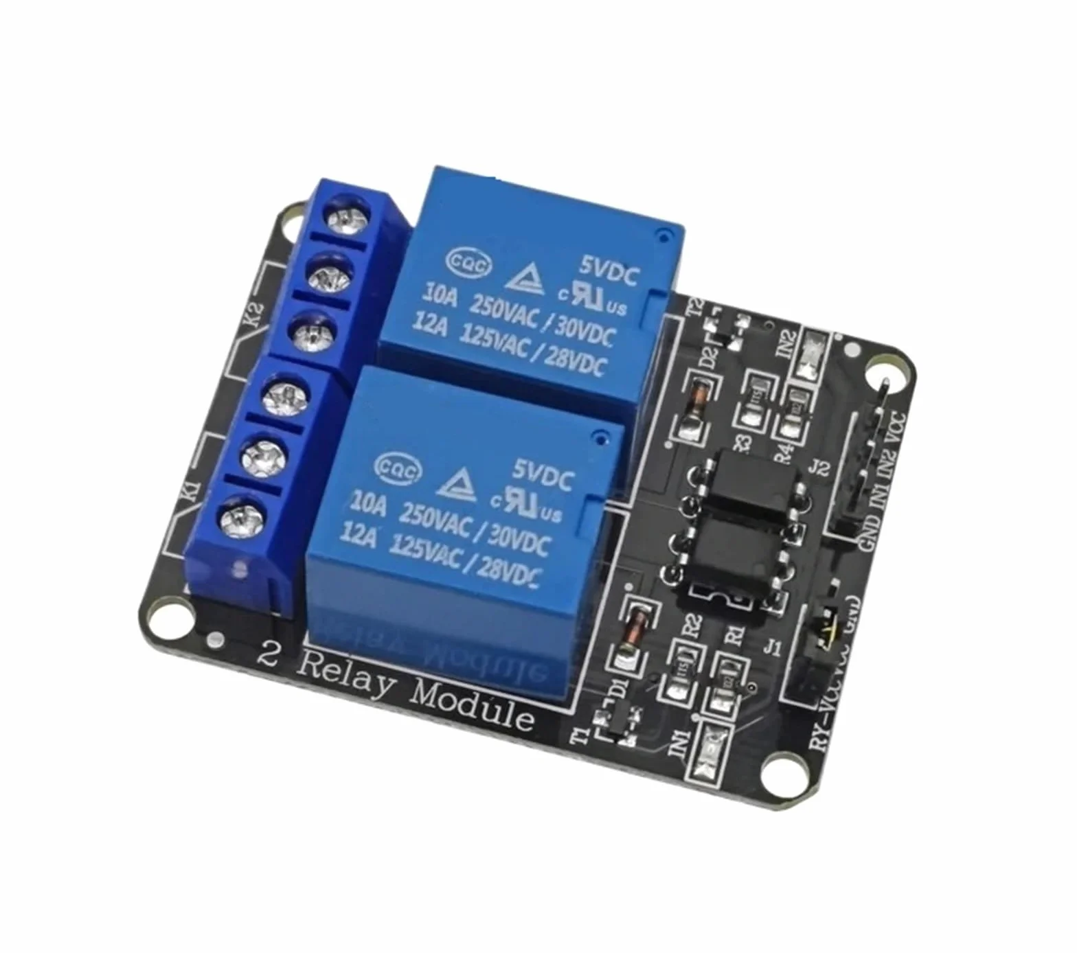 Modulo relè 5V 12V 24V con Uscita relè optoaccoppiatore a 2 Vie(5V)