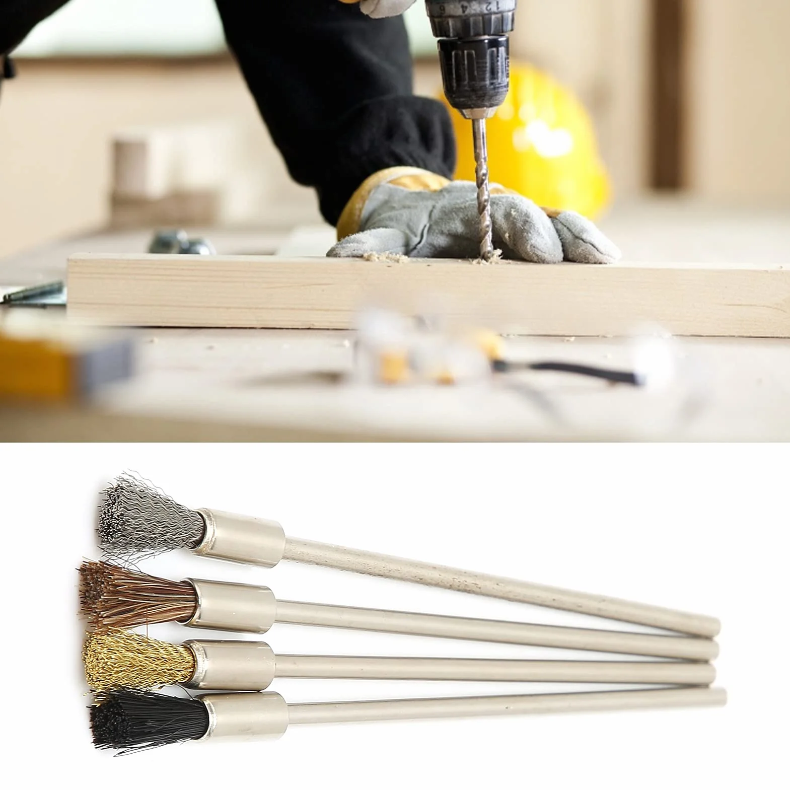 Mini Set di Spazzole Metalliche, Spazzole Metalliche in Acciaio Inossidabile Ampia Applicazione Rimuovi lo Sporco Aree Strette Mini Spazzole Metalliche, per la Pulizia di Strumenti Elettronici in Mini