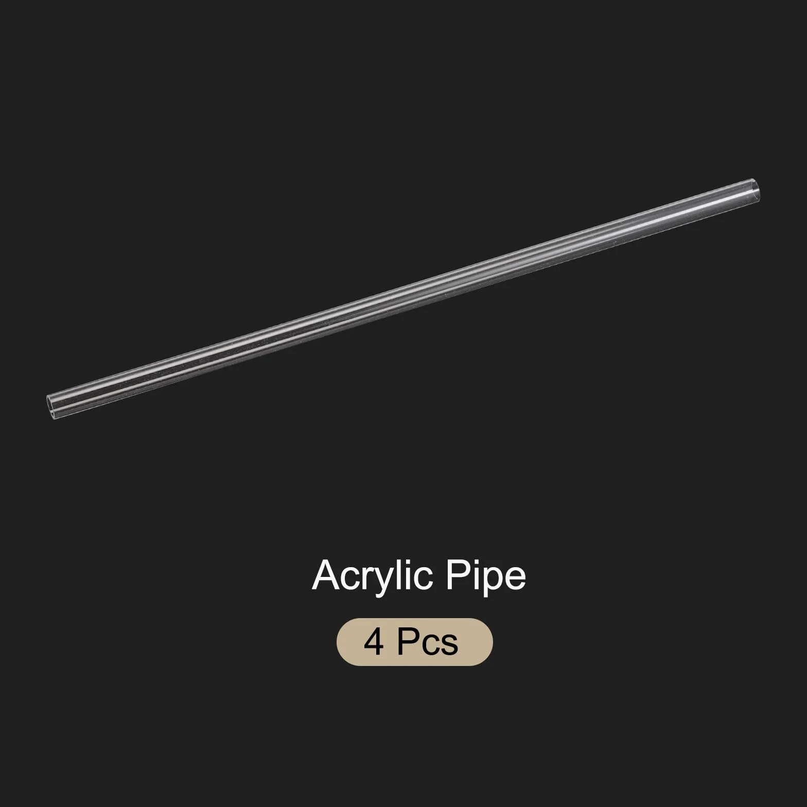 Tubo Rigido in Plastica Trasparente da 12" 8mm x 10mm (5/16" x 3/8") Tubo in Acrilico Tondo in Policarbonato, [Per Idraulica, Acquari, Fai da Te] - 4 Pezzi