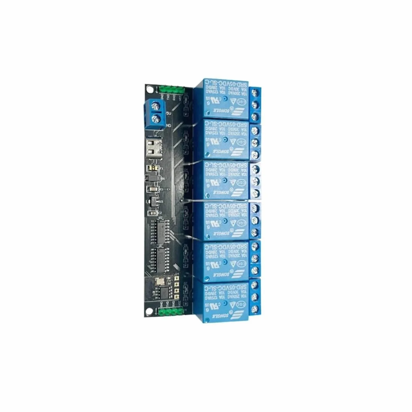 Modulo relè PLC Scheda di controllo modulo relè a 6 canali porta seriale TTL Autobloccante/Interblocco/Jog 5V