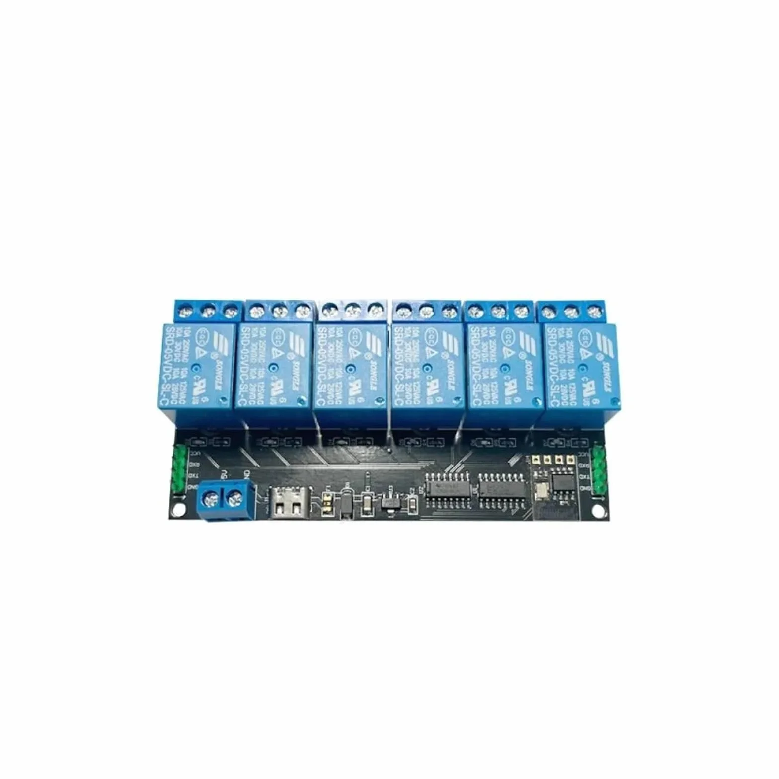 Modulo relè PLC Scheda di controllo modulo relè a 6 canali porta seriale TTL Autobloccante/Interblocco/Jog 5V