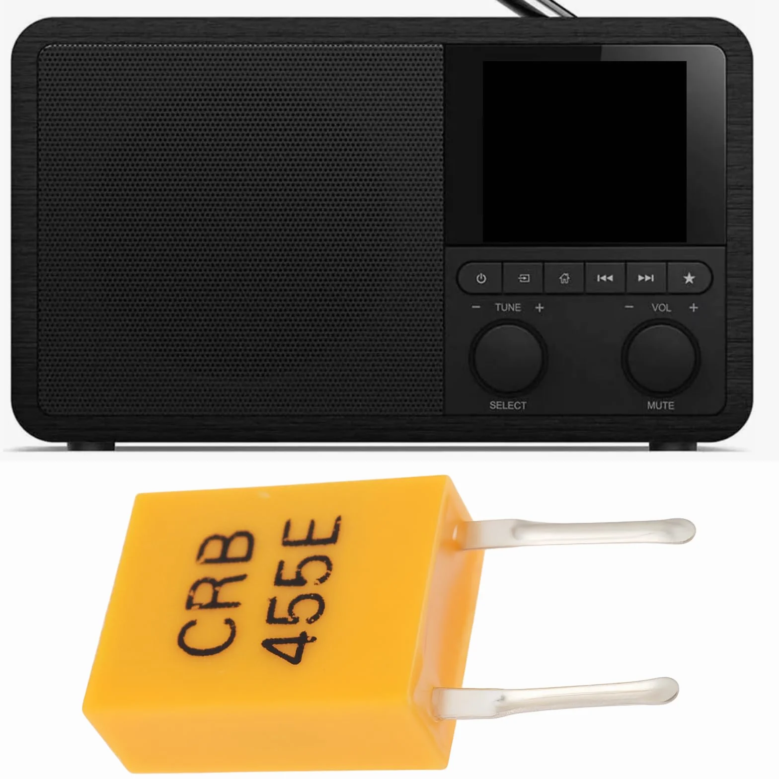 ECSiNG CRB455E di Risonatore in Cristallo Ceramico 2 Pin 455 KHz