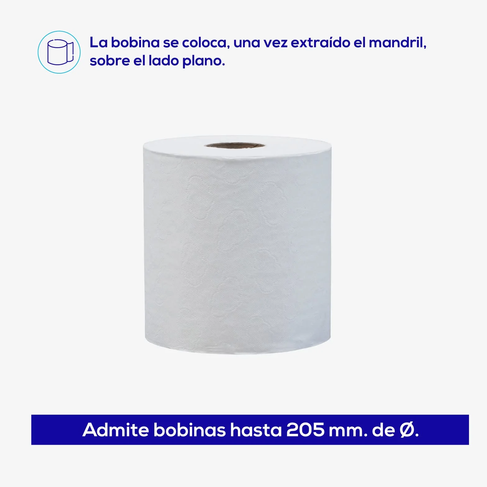 Jofel Dispenser rotoli carta 205mm stoppino continuo Classic AG20020 Bianco