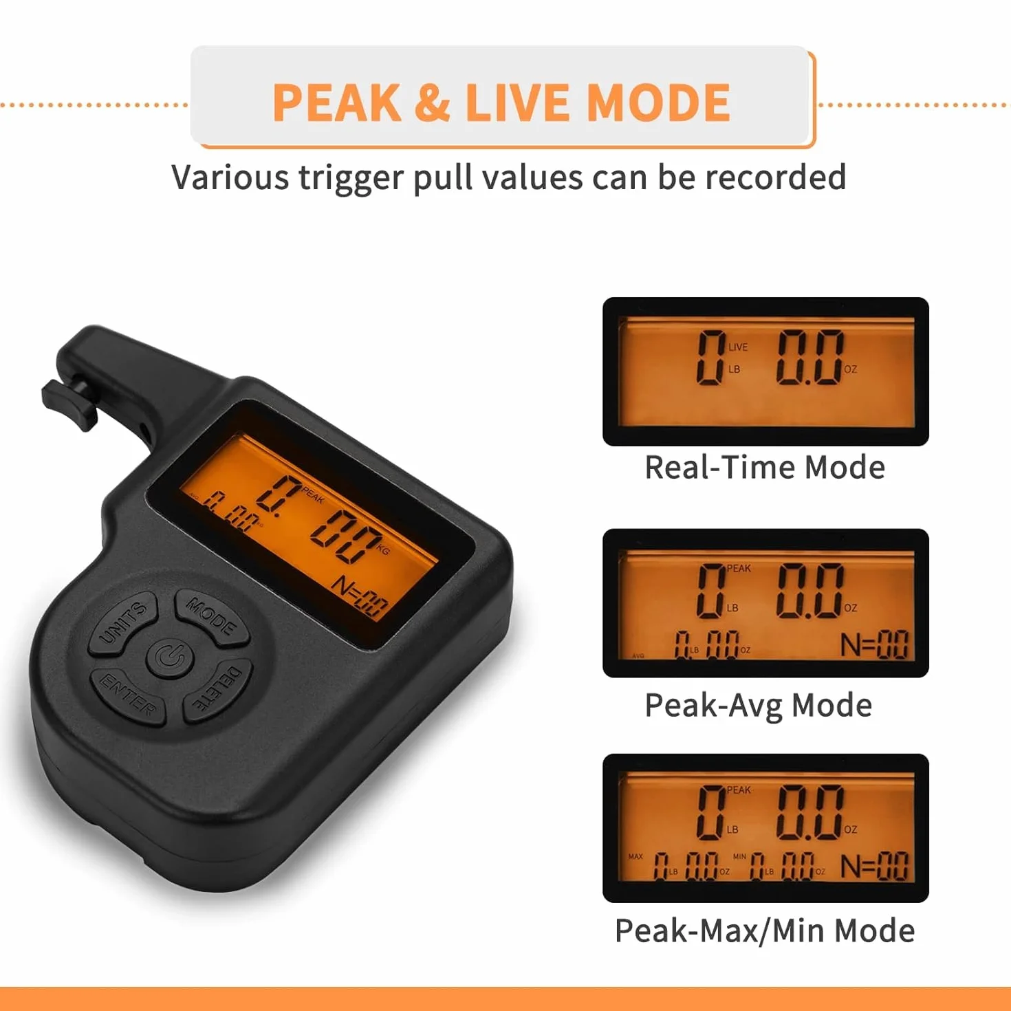 BOOSTEADY Misuratore di Pressione Digitale a Grilletto, Scala da 0 a 5,4 kg, Incrementi da 28,3 g per Letture Precise, Display LCD Retroilluminato