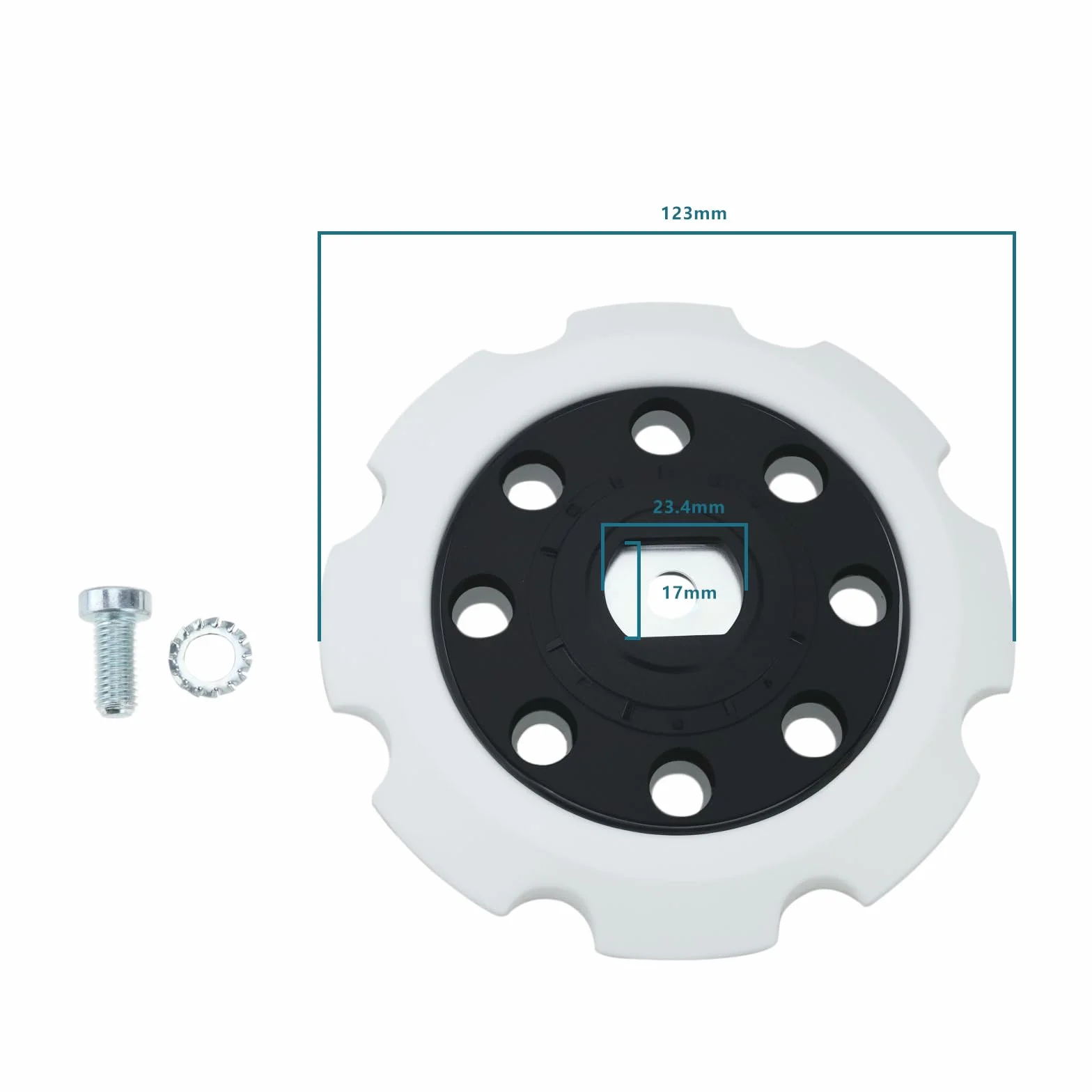197922-4 - Cuscinetto di ricambio da 125 mm, compatibile con lucidatrice orbitale Makita PO5000C, PO6000C, DPO500Z, DPO600Z, DPO600TKX1, 8 fori