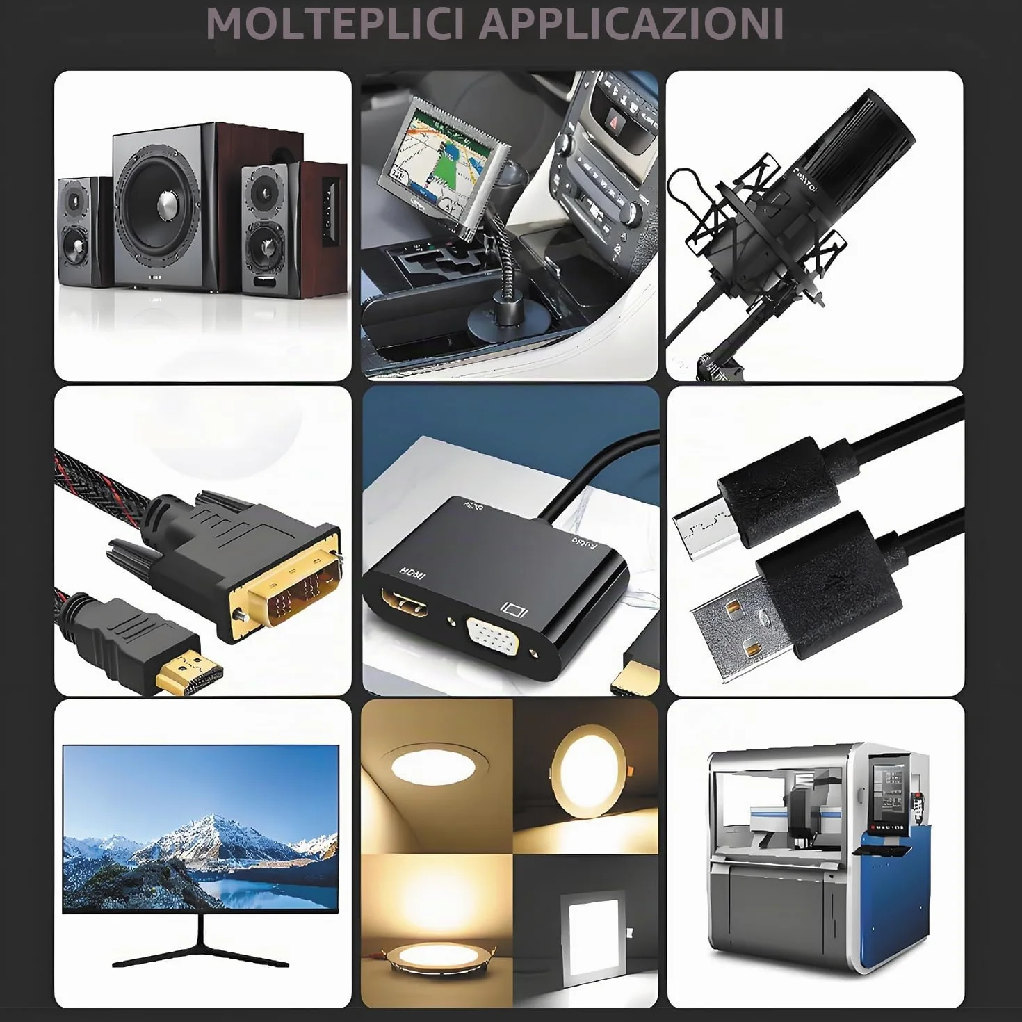 Ferrite Anello Nucleo 48 Pezzi Anello di ferrite Core nero Clip-on Ferrite Core RFI EMI Rumore Soppressore Cavo Clip 3.5mm - 13mm Diametro Interno per cavi USB RFI EMI (6 diverse 48 Pezzi)