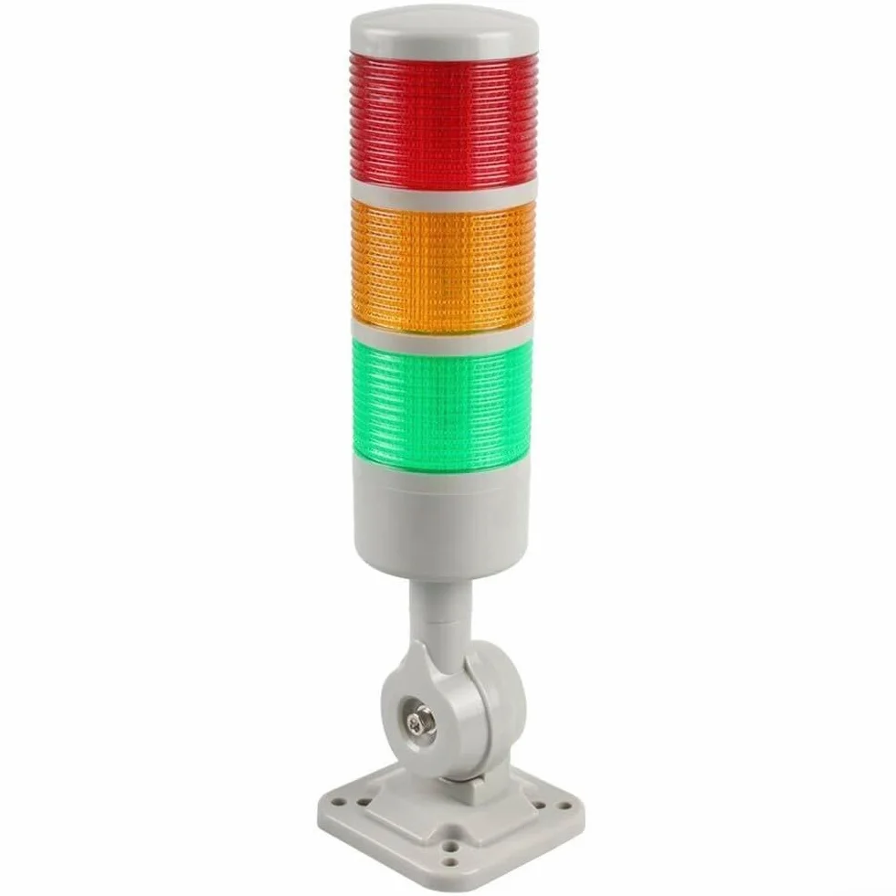 Luci a torre di segnalazione, luci di segnalazione per macchine industriali, lampada a torre faro con base girevole (3 livelli con cicalino)