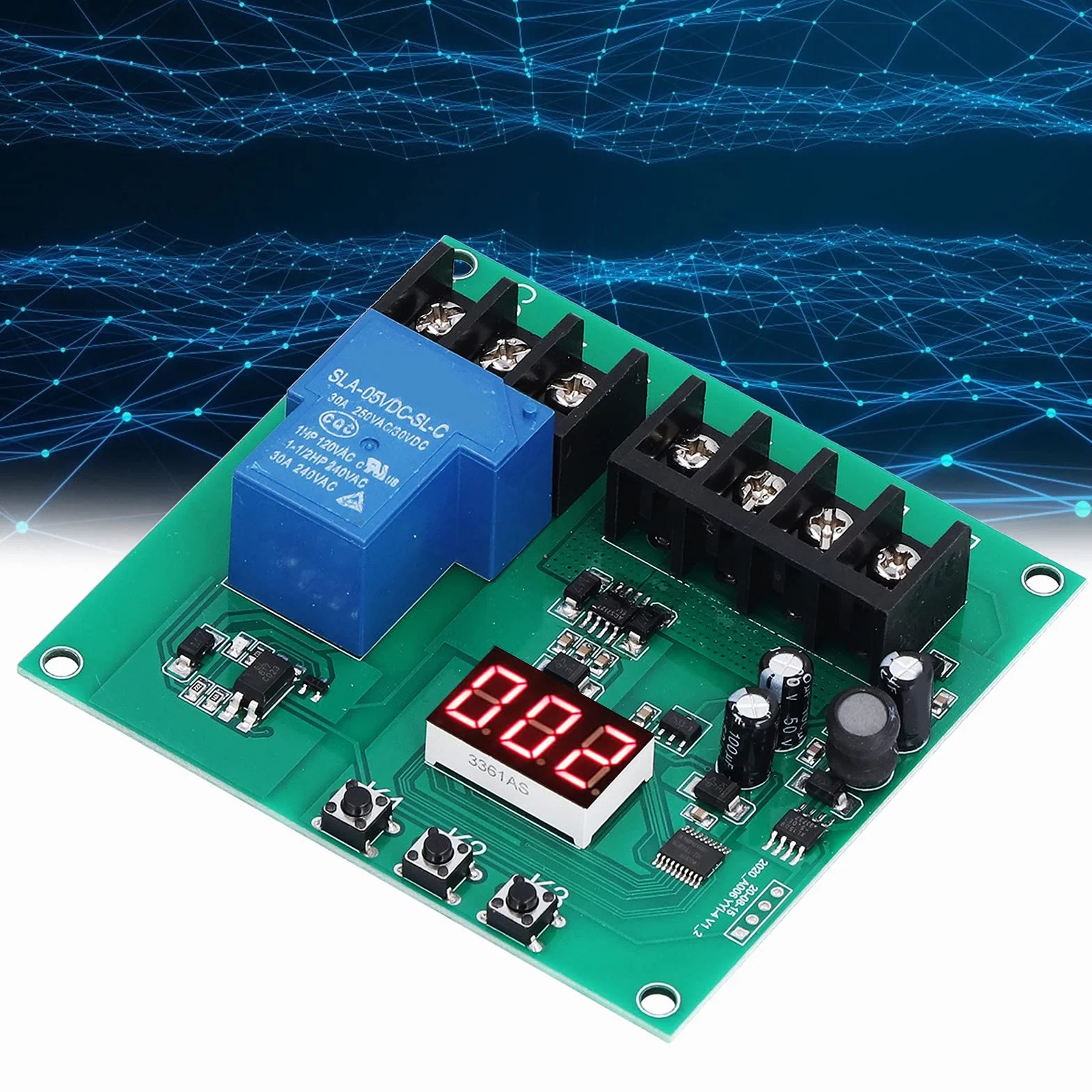 Modulo di Rilevamento della Corrente CC YYI-4 7-30V 0-30A Scheda del Modulo di Rilevamento del Rilevamento della Corrente CC Modulo relè di Protezione Sovracorrente
