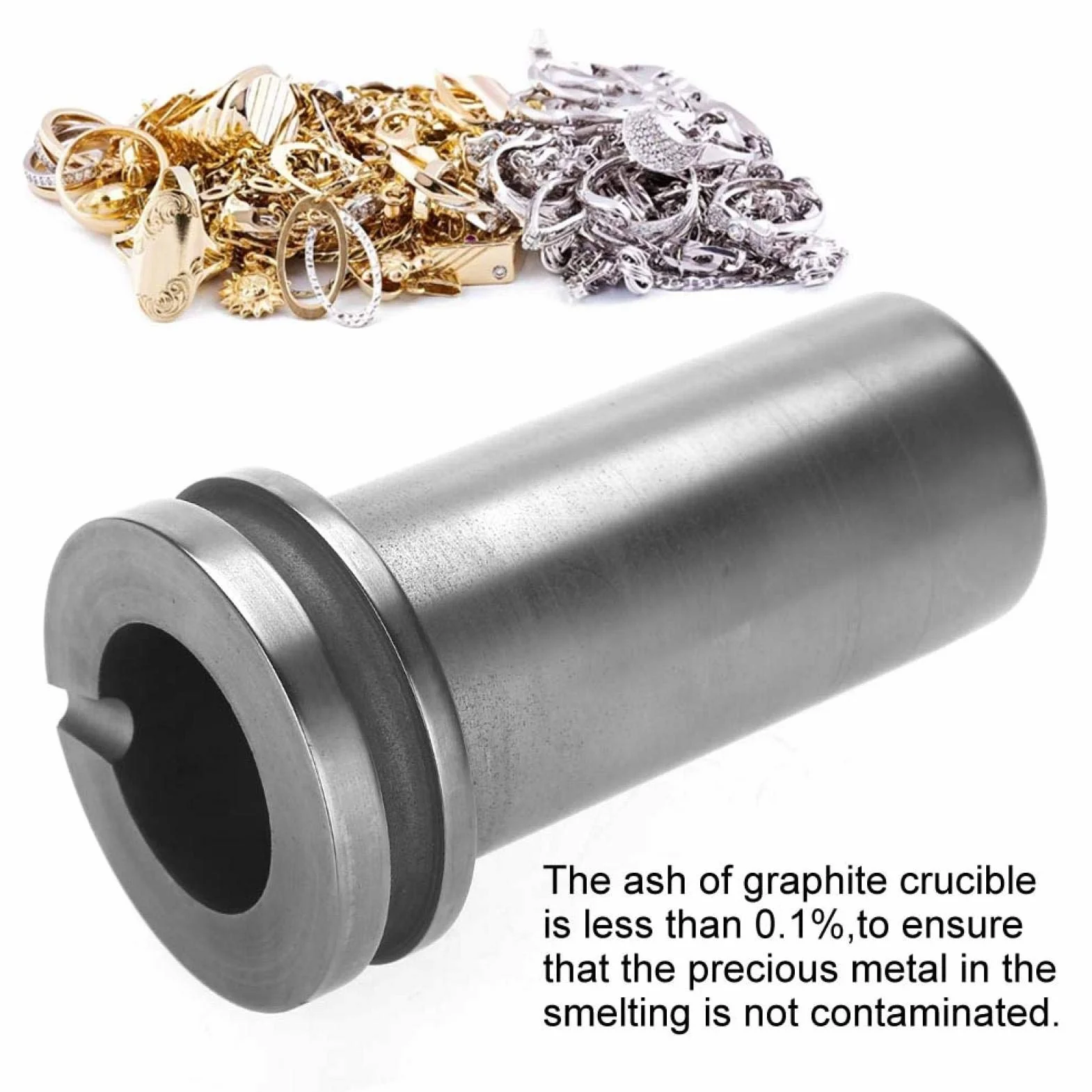 Crogiolo di grafite per fusione, buona conducibilità termica Crogiolo di grafite, risparmio energetico 1 kg / 2 kg / 3 kg Crogiolo di grafite Metallo per leghe per esperimenti(1KG)