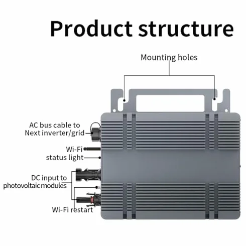 Solar Grid Micro Inverter 200W IP66 Waterproof Monofase
